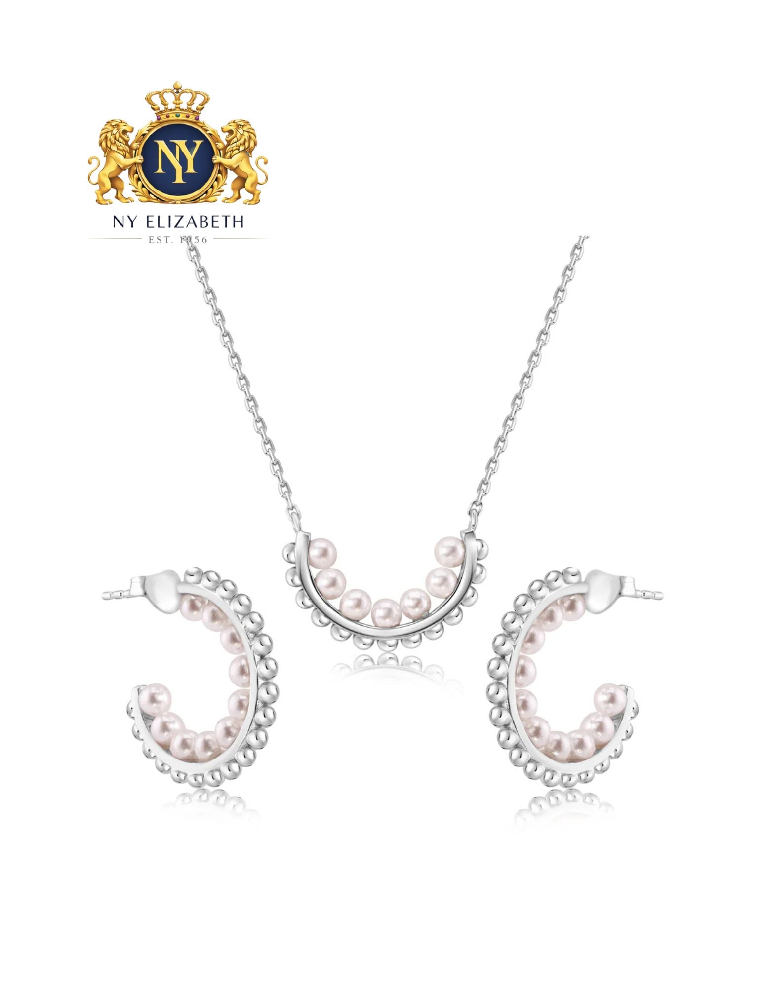 RHODIUM PLATED 925 STERLING SILVER MULTI BEADED PEARL MATCHING SET: Rhodium Plated 925 Sterling Silver Multi Beaded Pearl Matching Set Metal: 925 Sterling Silver Plating: Nickel Free Rhodium Plated Dimensions: Pendant Dimensions: 14.2mm x 18.2mmEarring Dimensions: 20.