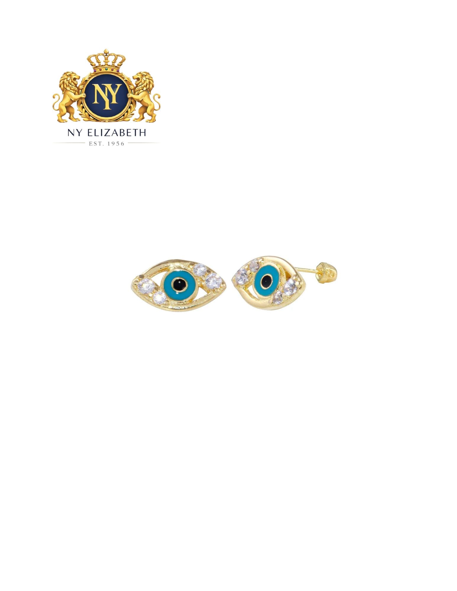 14 KARAT YELLOW GOLD EVIL EYE SCREW BACK EARRING: 14 Karat Yellow Gold CZ Evil Eye Screw Back Earring Metal: 14K Gold Stone: CZ Stones Dimensions: 3.9mm x 7mm Length: None Accessories: None Notice: When purchasing pre-owned goods, please refer to
