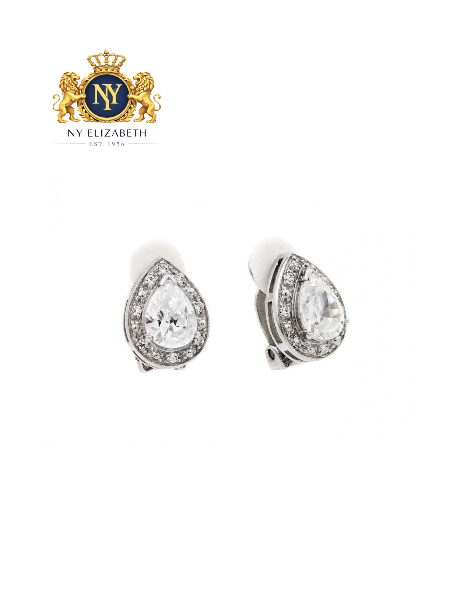 SILVER 925 RHODIUM PLATED TEARDROP CLEAR STUD EARRINGS: Silver 925 Rhodium Plated Teardrop Clear CZ Stud Earrings Metal: 925 Sterling Silver Plating: Nickel Free Rhodium Plated Stone: Clear Pear Round CZ Stone Dimensions: 19mm x 12mm Length: None Acces