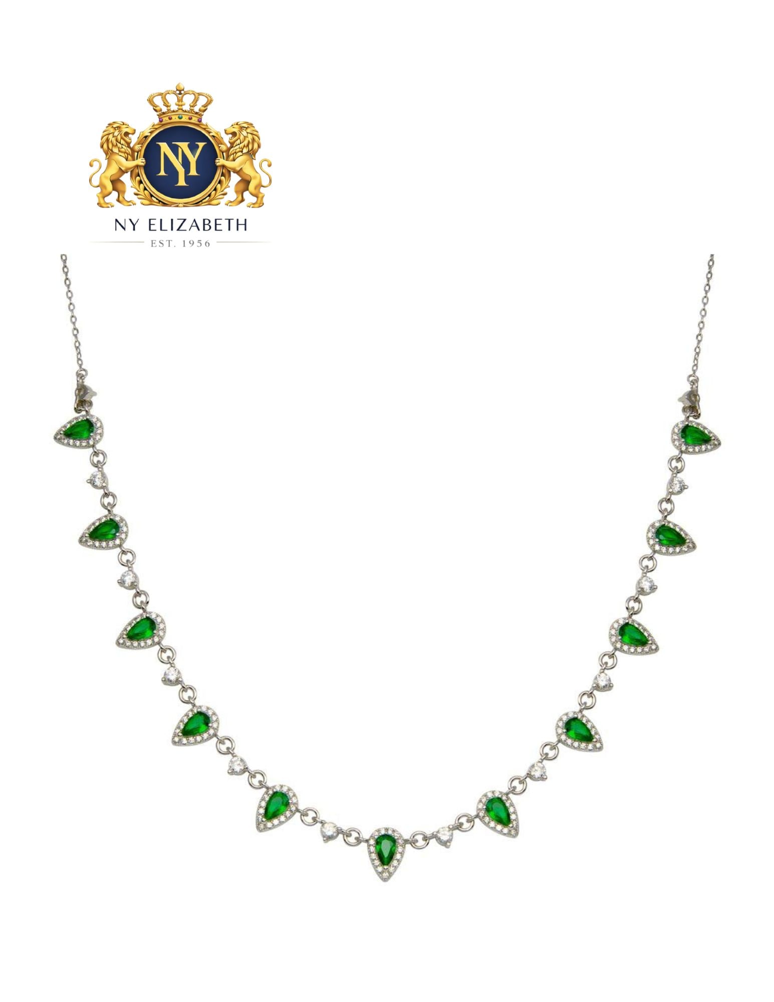 925 STERLING SILVER SILVER GREEN AND CLEAR MULTI NECKLACE: 925 Sterling Silver Silver Green and Clear Multi CZ Necklace Metal: 925 Sterling Silver Plating: Nickel Free Rhodium Plated Stone: Cubic Zirconia Stones and Green CZ Stones Length: 16 + 2 inch Extensi