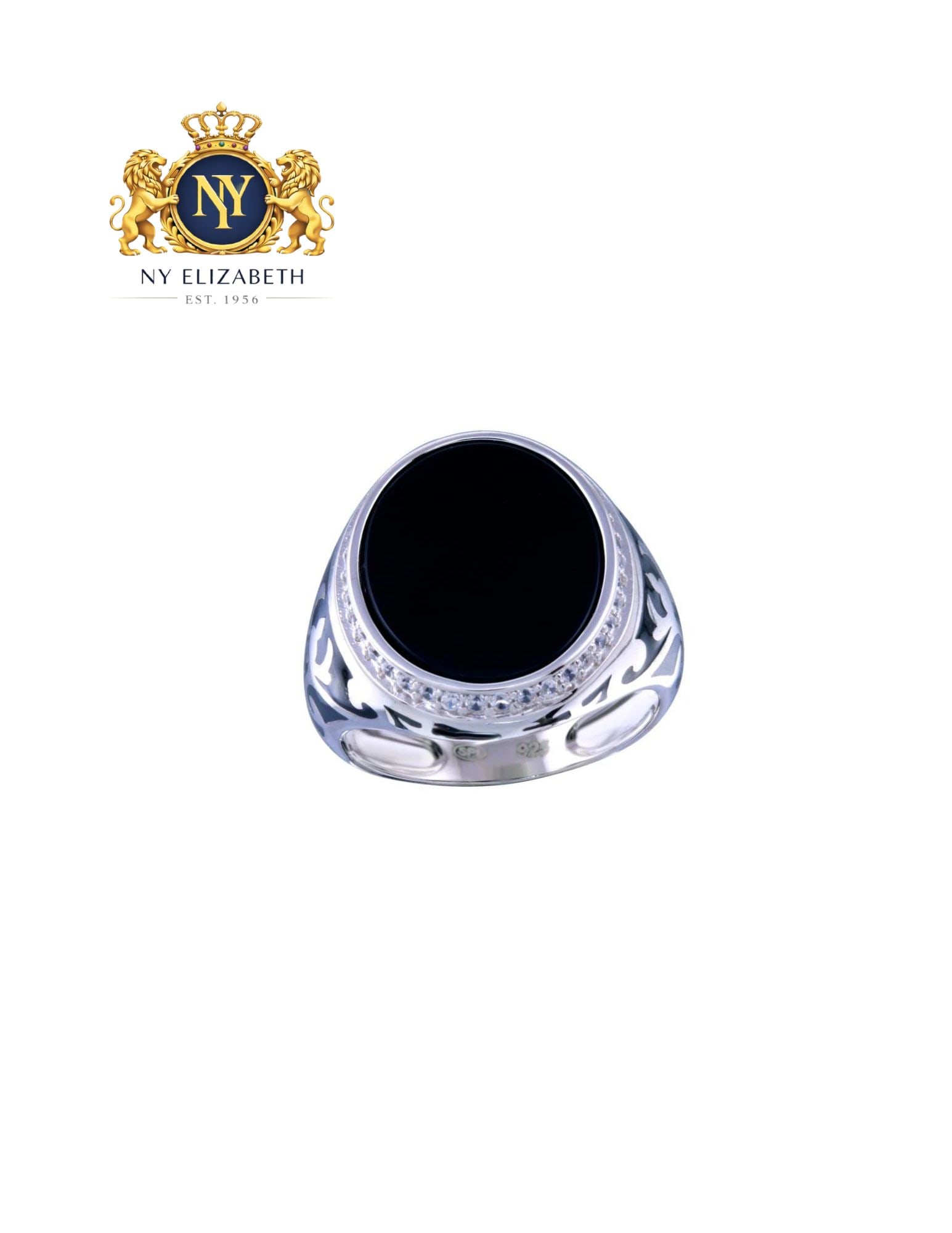 RHODIUM PLATED 925 STERLING SILVER MEN'S FLAT ONYX RING WITH CZ: Rhodium Plated 925 Sterling Silver Men's Flat Onyx Ring with CZ Metal: 925 Sterling Silver Plating: Nickel Free Rhodium Plated Stone: Cubic Zirconia Stones Ring Size:: 11 US Accessories: None Notic