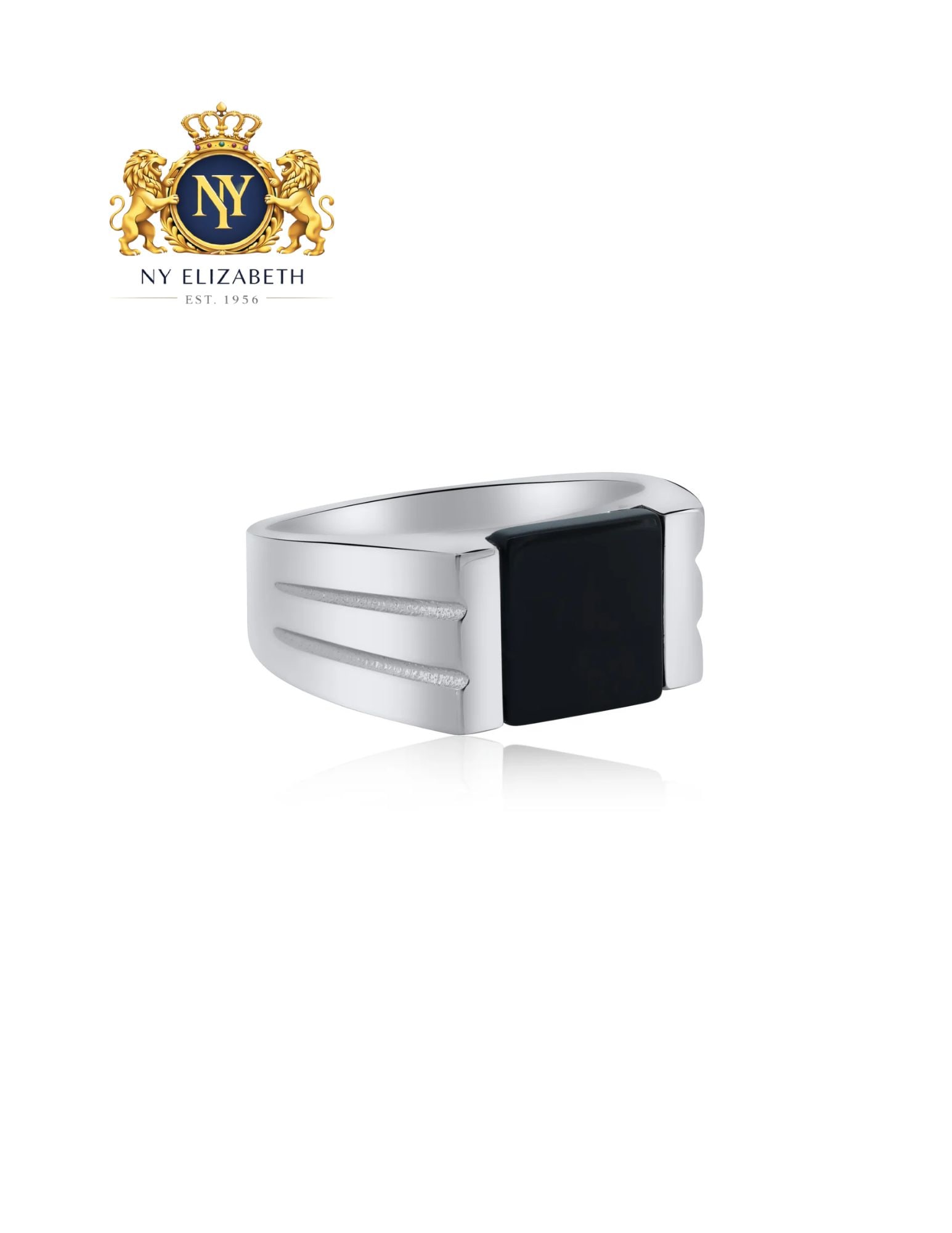 MEN'S STERLING 925 STERLING SILVER RHODIUM SQUARE BLACK RING: Men's Sterling 925 Sterling Silver Rhodium Square Black Ring Metal: 925 Sterling Silver Plating: Nickel Free Rhodium Plated Stone: Black Onyx Ring Size:: 9 US Accessories: None Notice: When purchas