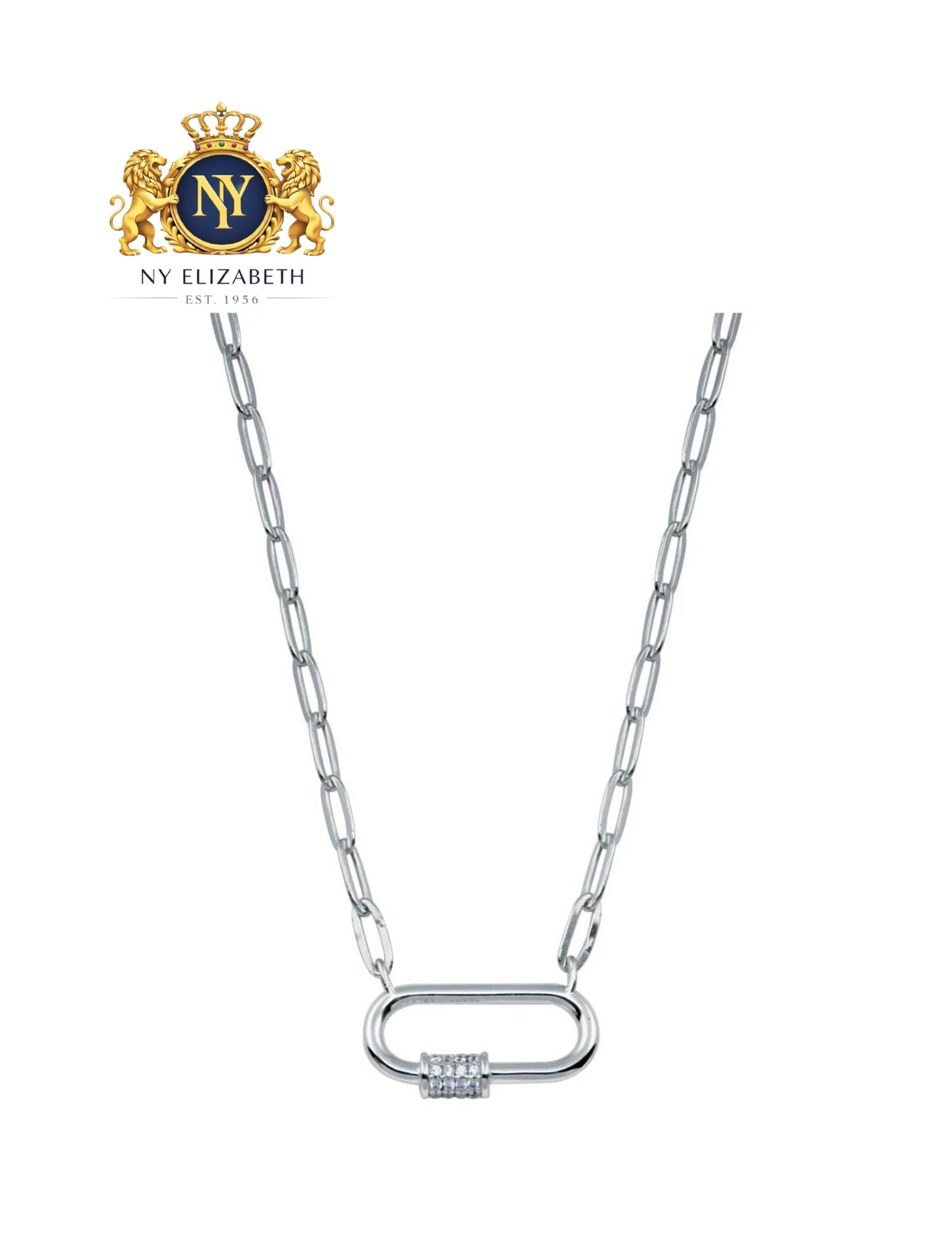 RHODIUM PLATED 925 STERLING SILVER OVAL NECKLACE: Rhodium Plated 925 Sterling Silver CZ Oval Necklace Metal: 925 Sterling Silver Plating: Rhodium Plated Stone: Clear CZ Dimensions: 20.3mm x 10.1mm Length: 16-18 inches Accessories: None No