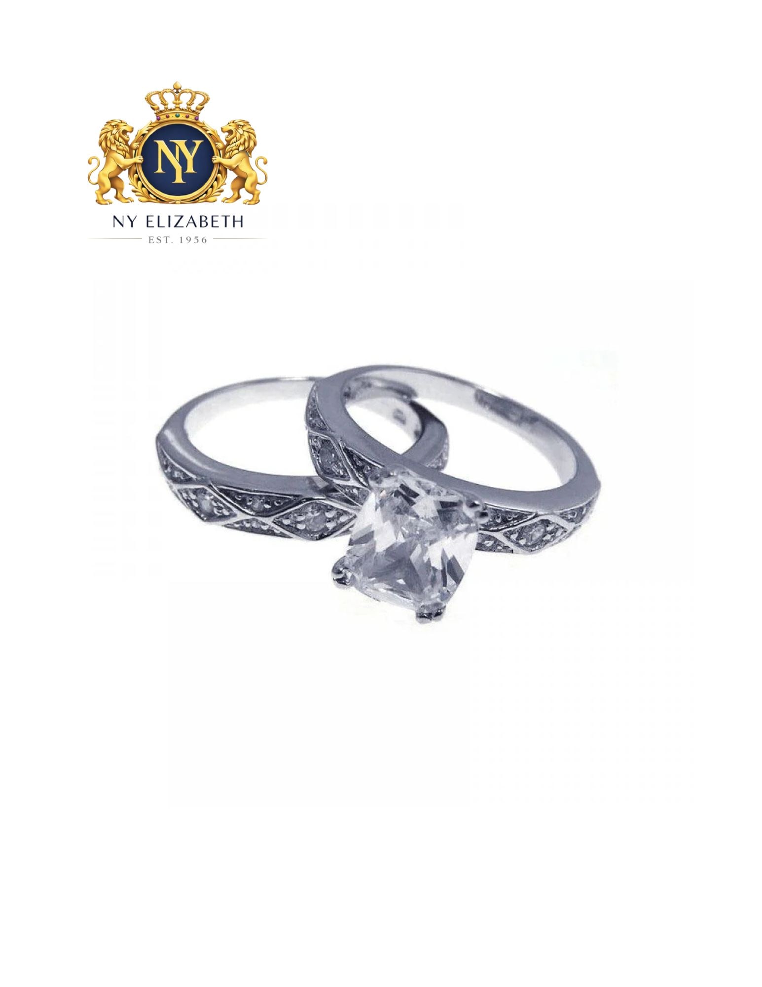 SILVER 925 RHODIUM PLATED RING SET: Silver 925 Rhodium Plated CZ Ring Set Metal: 925 Sterling Silver Plating: Nickel Free Rhodium Plated Stone: Clear CZ Stones Ring Size:: 7 US Accessories: None Notice: When purchasing pre-owned good