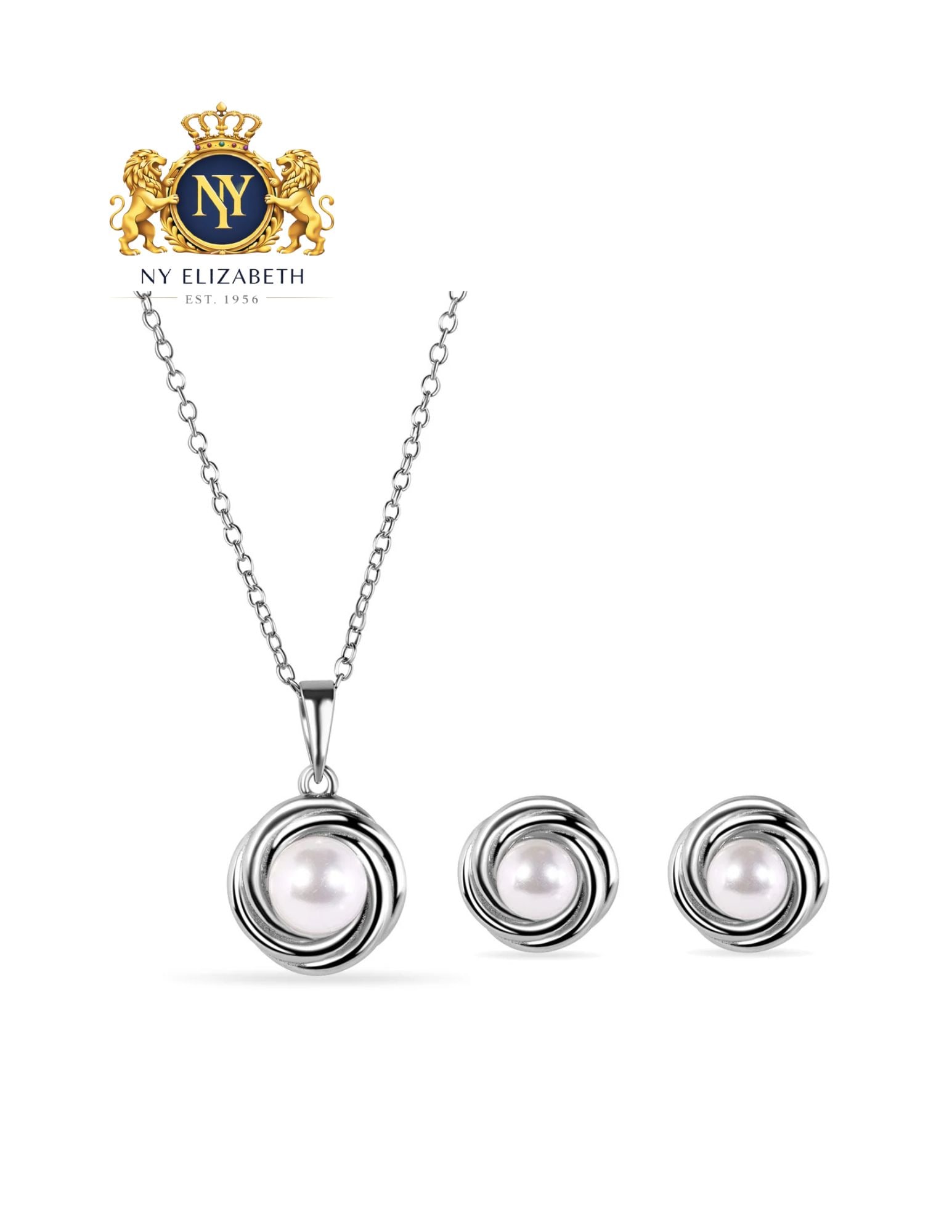 RHODIUM PLATED 925 STERLING SILVER NECKLACE AND STUD EARRING MATCHING SET: Rhodium Plated 925 Sterling Silver Necklace and Stud Earring Matching Set Metal: 925 Sterling Silver Plating: Nickel Free Rhodium Plated Dimensions: Pendant Dimensions: 11.7mm | Mother of Pearl 6.3mmE