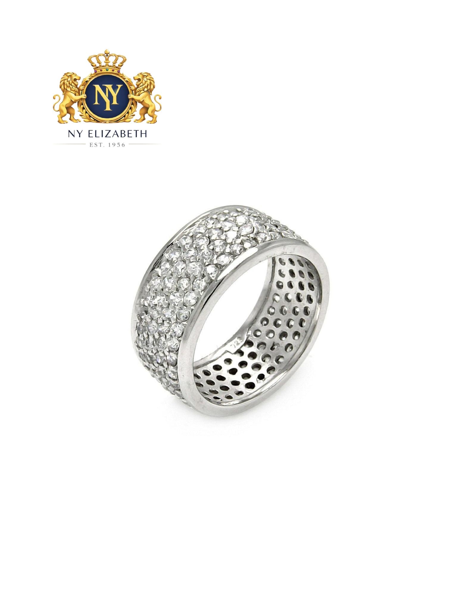 SILVER 925 RHODIUM PLATED PAVE SET RING: Silver 925 Rhodium Plated Pave Set CZ Ring Metal: 925 Sterling Silver Plating: Nickel Free Rhodium Plated Stone: Clear CZ Stones Ring Size:: 9 US Accessories: None Notice: When purchasing pre-owned