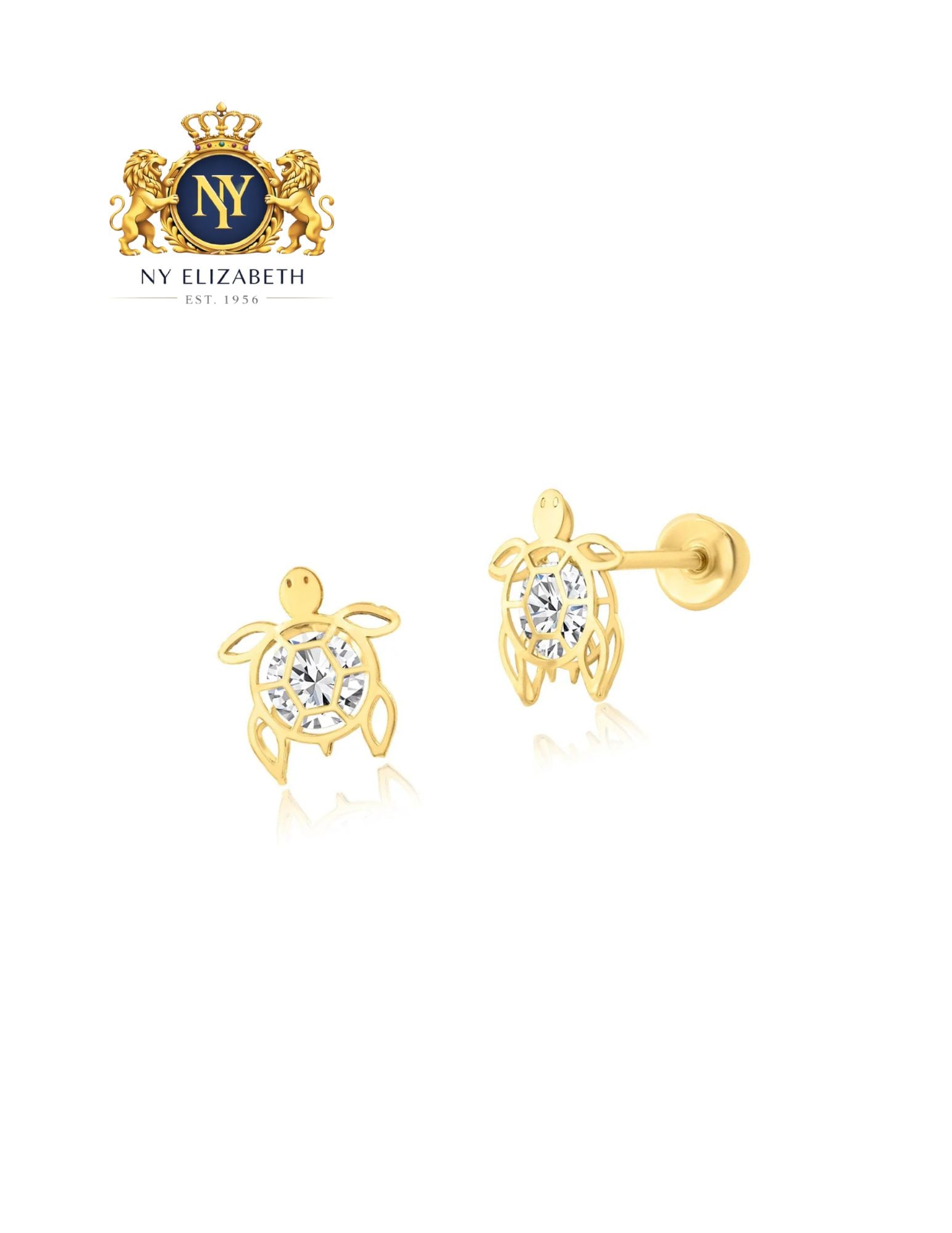 14 KARAT YELLOW GOLD SCREW BACK EARRING - 2