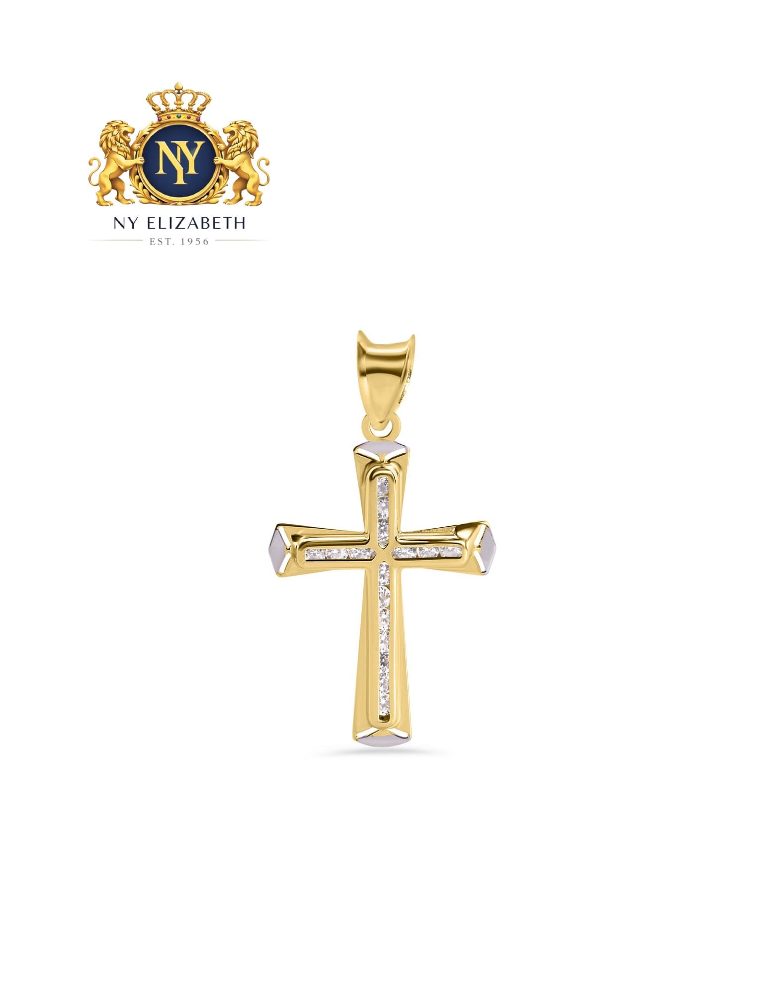 14 KARAT YELLOW GOLD CROSS CLEAR PENDANT: 14 Karat Yellow Gold Cross Clear CZ Pendant Metal: 14k Gold Stone: Clear CZ Stone Dimensions: 14.6mm x 22.8mm Weight: 0.58 grams Length: None Accessories: None Notice: When purchasing pre-