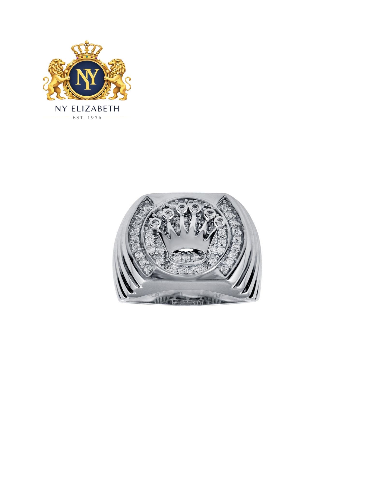 RHODIUM PLATED 925 STERLING SILVER CROWN DISC RING: Rhodium Plated 925 Sterling Silver Crown Disc Ring Metal: 925 Sterling Silver Plating: Nickel Free Rhodium Plated Stone: Cubic Zirconia Stones Ring Size:: 10 US Accessories: None Notice: When purch