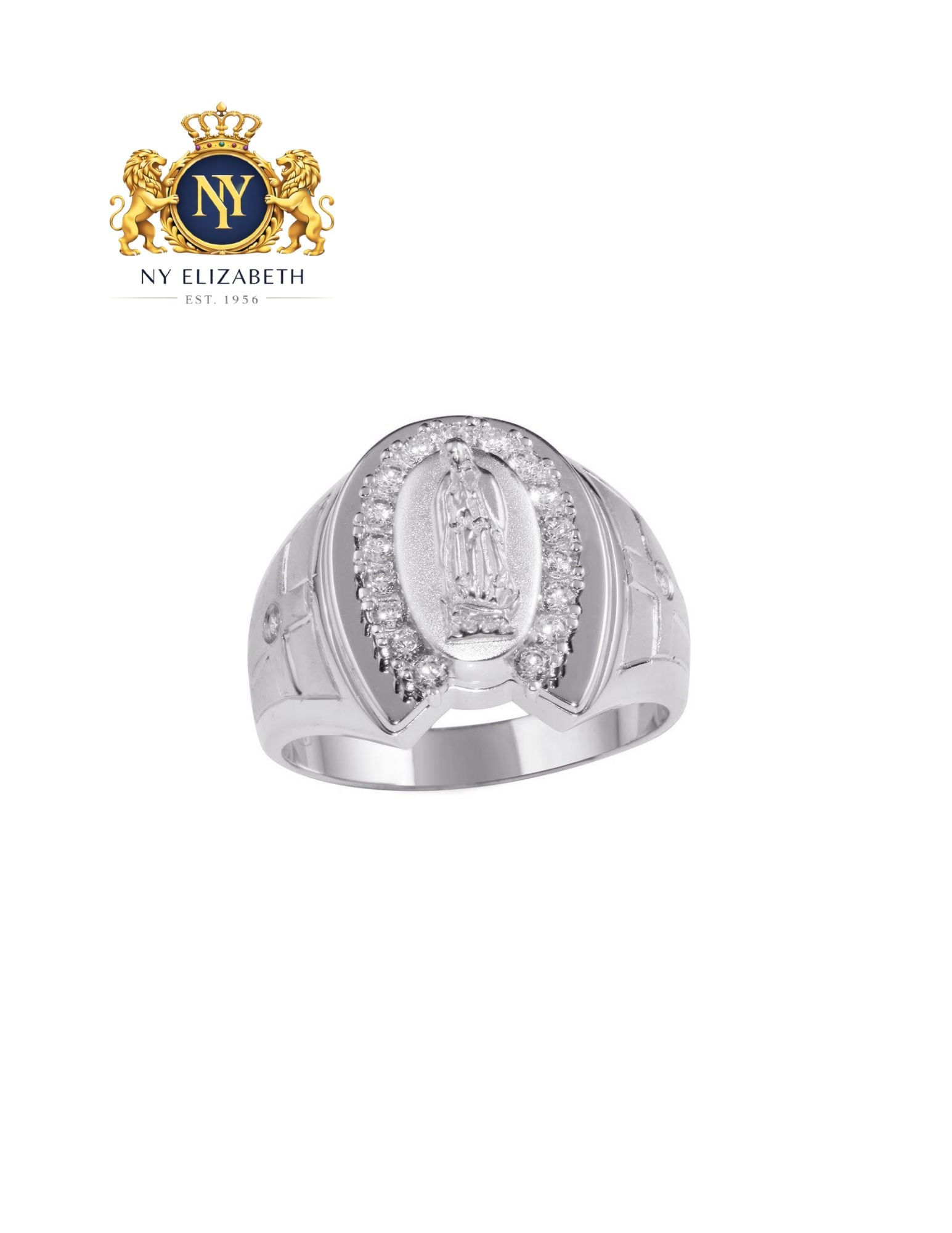 925 STERLING SILVER RHODIUM LADY OF GUADALUPE RING: 925 Sterling Silver Rhodium Lady of Guadalupe Ring Metal: 925 Sterling Silver Plating: Rhodium Plated Ring Size:: 12 US Accessories: None Notice: When purchasing pre-owned goods, please refer to the p