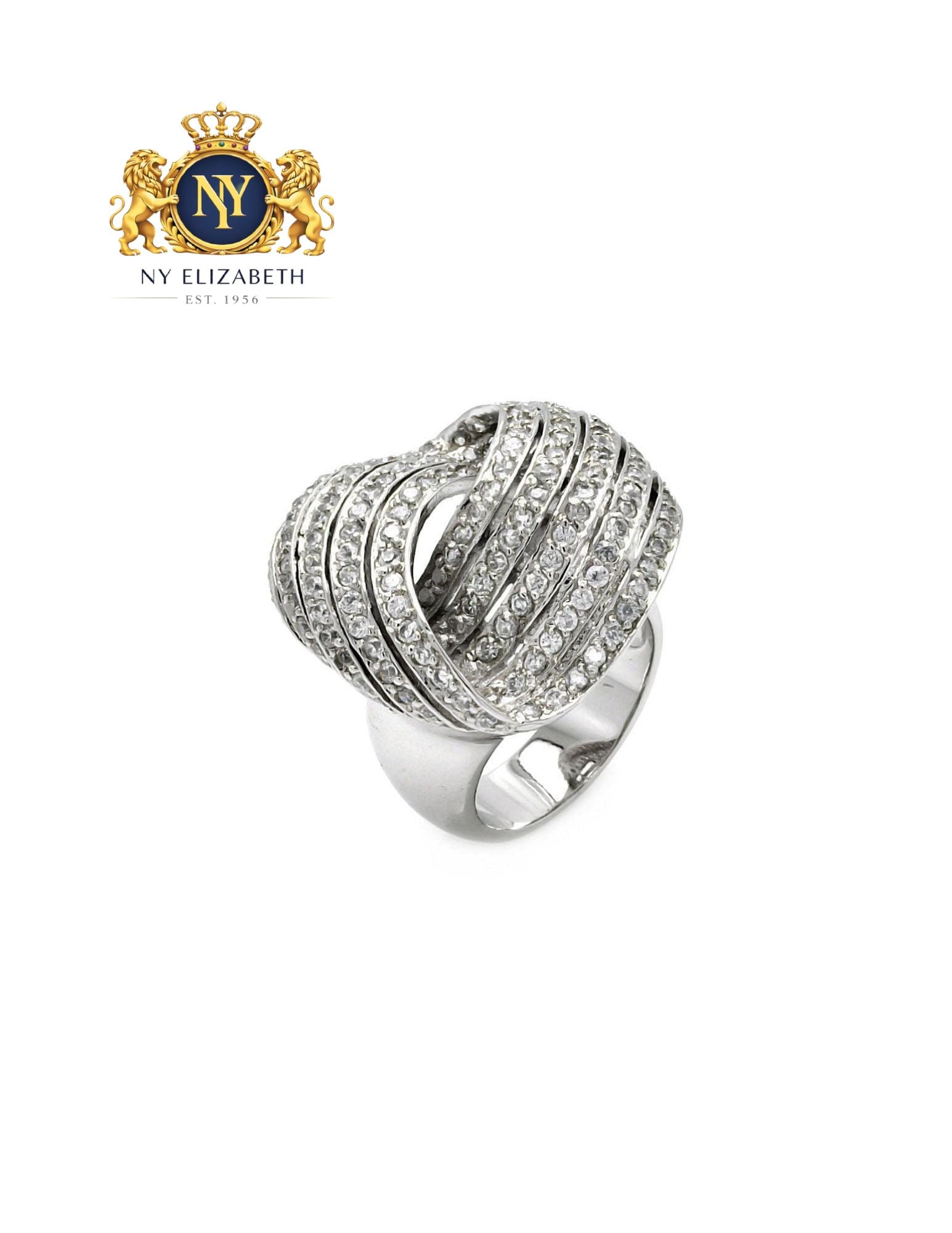 CLEARANCE-SILVER 925 RHODIUM PLATED 5 ROW WAVE RING: Clearance-Silver 925 Rhodium Plated 5 Row CZ Wave Ring Metal: 925 Sterling Silver Plating: Nickel Free Rhodium Plated Stone: Clear CZ Stones Ring Size:: 6 US Accessories: None Notice: When purchasi