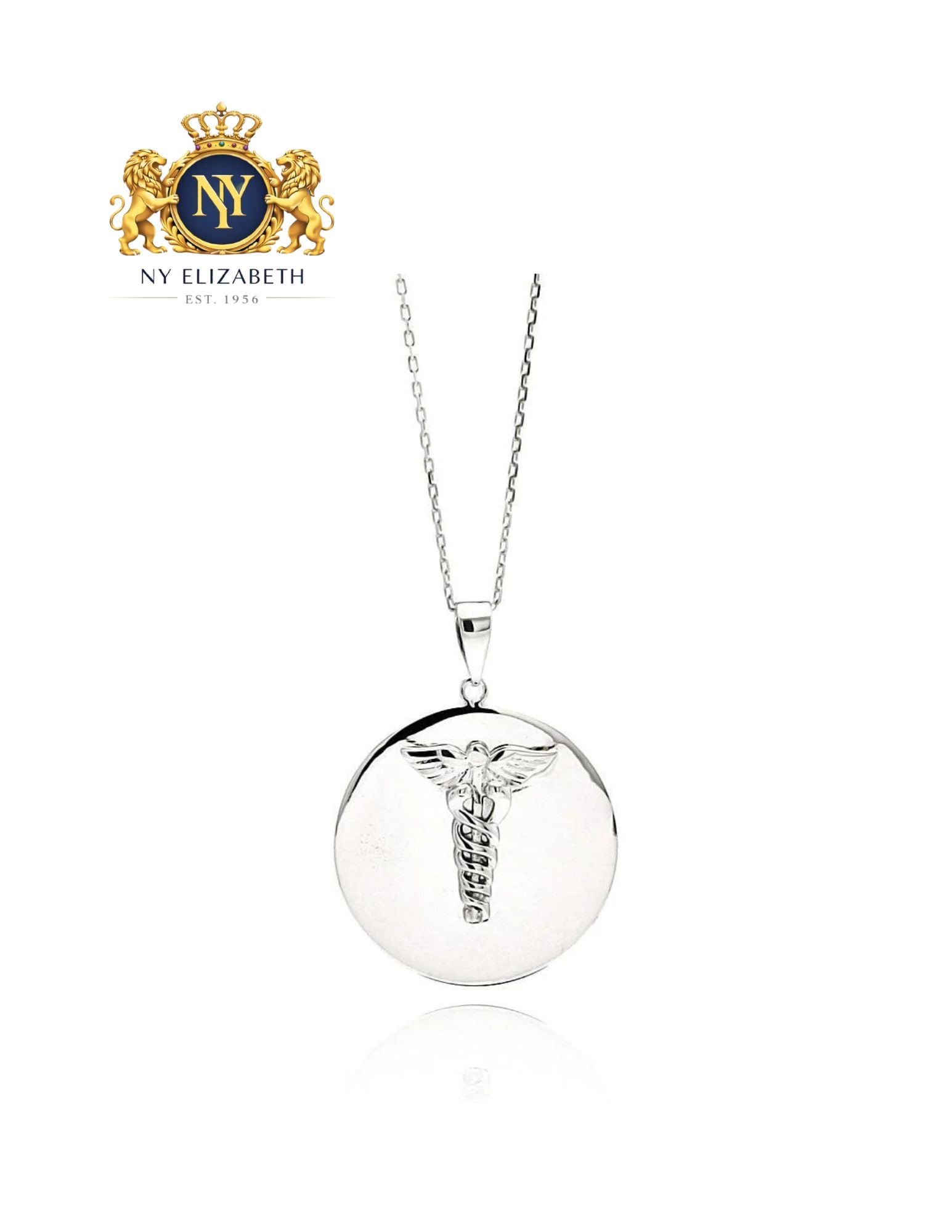 SILVER 925 RHODIUM PLATED NECKLACE: Silver 925 Rhodium Plated Necklace Metal: 925 Sterling Silver Plating: Nickel Free Rhodium Plated Dimensions: 28mm x 26mm Length: 16 + 2 inch Extension Accessories: None Notice: When purchasing pre