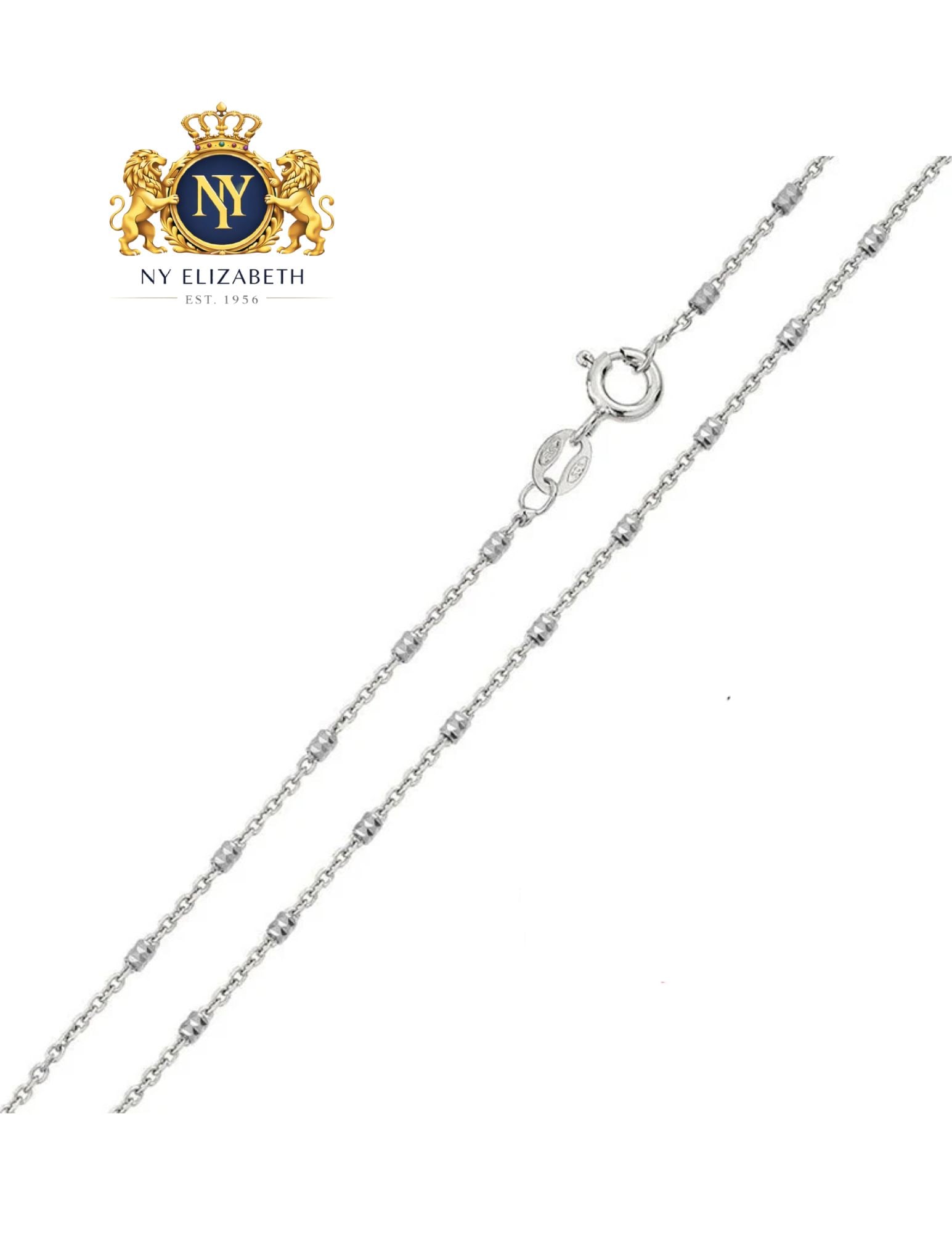RHODIUM PLATED DIAMOND CUT TUBE CHAINS: Rhodium Plated Diamond Cut Tube Chains Metal: 925 Sterling Silver Plating: Rhodium Plated Weight: 2 grams Length: 16Inches Accessories: None Notice: When purchasing pre-owned goods, please refer to