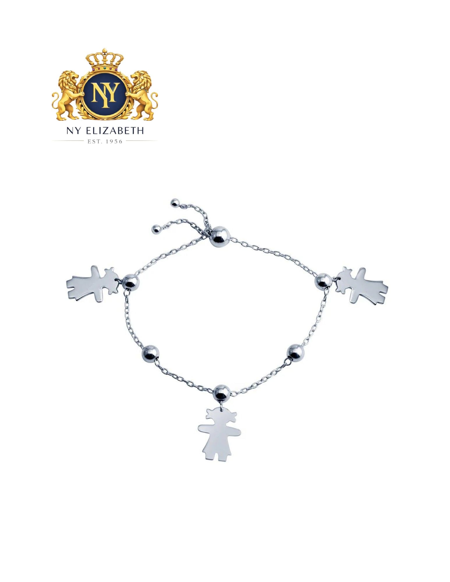 RHODIUM PLATED 925 STERLING SILVER GIRL CHARM BRACELET: Rhodium Plated 925 Sterling Silver Girl Charm Bracelet Metal: 925 Sterling Silver Plating: Nickel Free Rhodium Plated Dimensions: Charm: 15mm x 12mm Length: None Accessories: None Notice: When purc