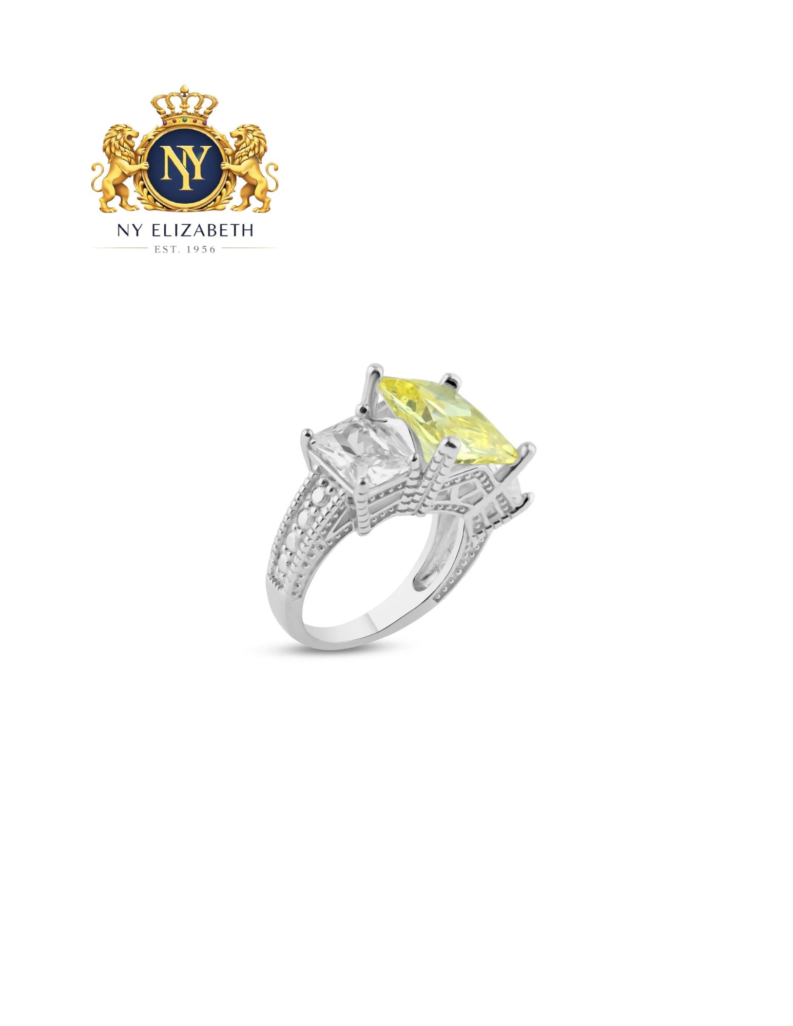 SILVER 925 RHODIUM PLATED YELLOW CENTER AND CLEAR RING: Silver 925 Rhodium Plated Yellow Center and Clear CZ Ring Metal: 925 Sterling Silver Plating: Nickel Free Rhodium Plated Stone: CZ Stones Ring Size:: 7 US Accessories: None Notice: When purchasing