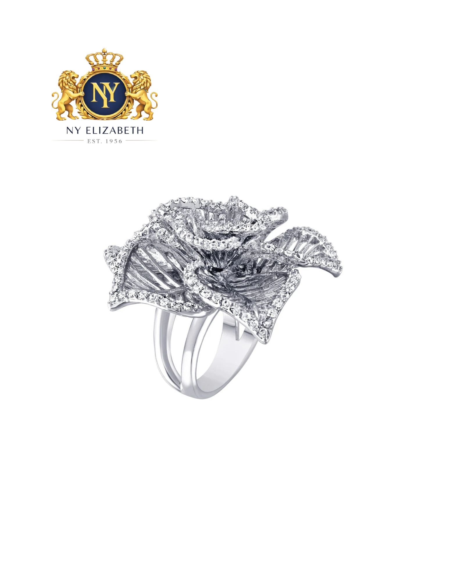 CLEARANCE - SILVER 925 RHODIUM PLATED CLEAR OPEN FLOWER RING: Clearance - Silver 925 Rhodium Plated Clear CZ Open Flower Ring Metal: 925 Sterling Silver Plating: Nickel Free Rhodium Plated Stone: Clear CZ Ring Size:: 7 US Accessories: None Notice: When purcha