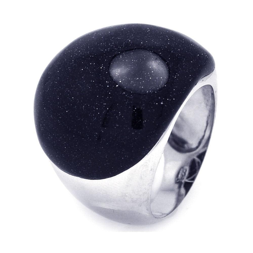 CLEARANCE-SILVER 925 RHODIUM PLATED BLACK QUARTZ DOME RING: Clearance-Silver 925 Rhodium Plated Black Quartz Dome Ring Metal: 928 Sterling Silver Plating: Nickel Free Rhodium Plated Stone: Moonstone Ring Size:: 8 US Accessories: None Notice: When purchasing