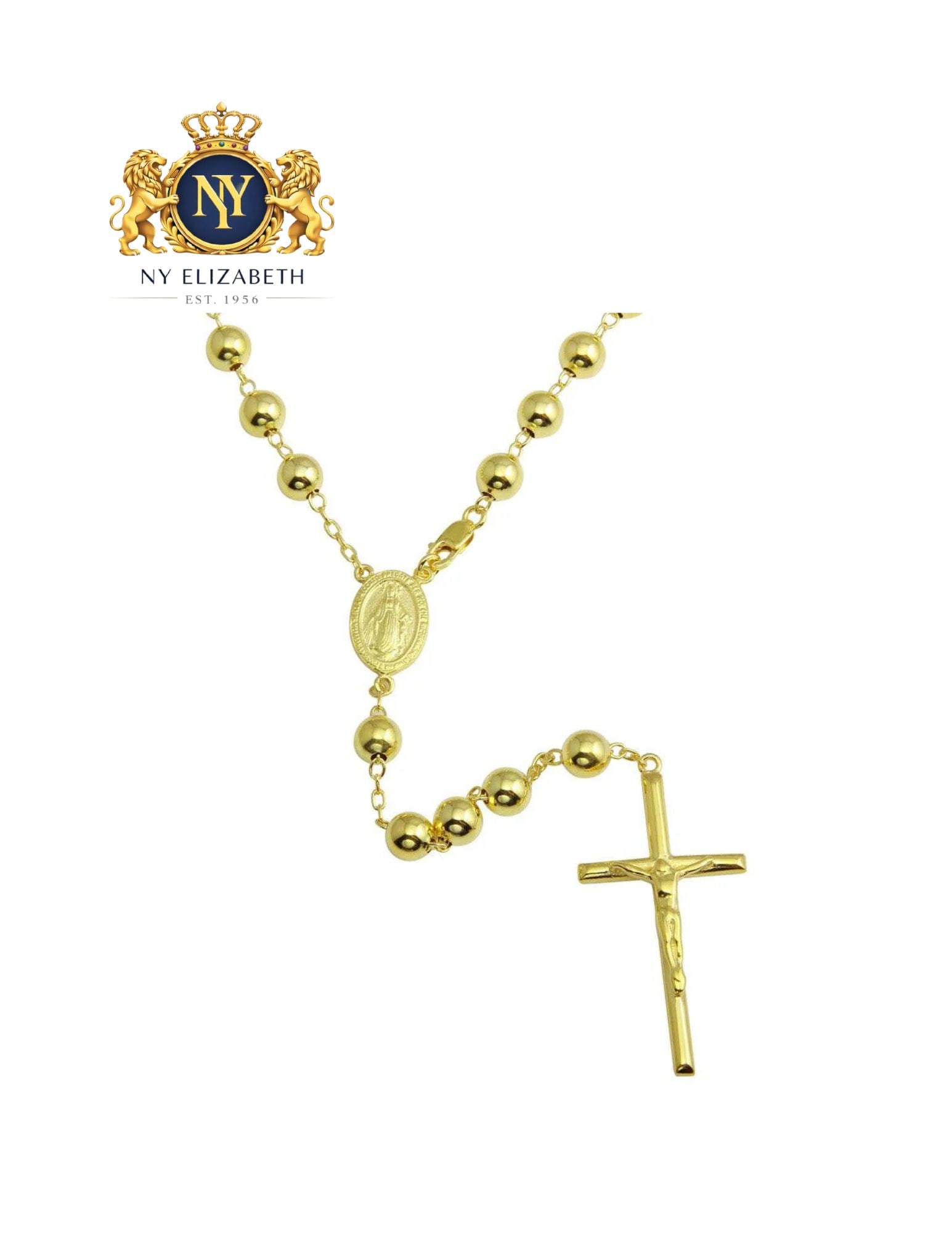 GOLD PLATED 925 STERLING SILVER BEADED ROSARY: Gold Plated 925 Sterling Silver Beaded Rosary Metal: 925 Sterling Silver Plating: Nickel Free Gold Plated Weight: 25.3 grams Length: 26 Inches Accessories: None Notice: When purchasing pre-owned go