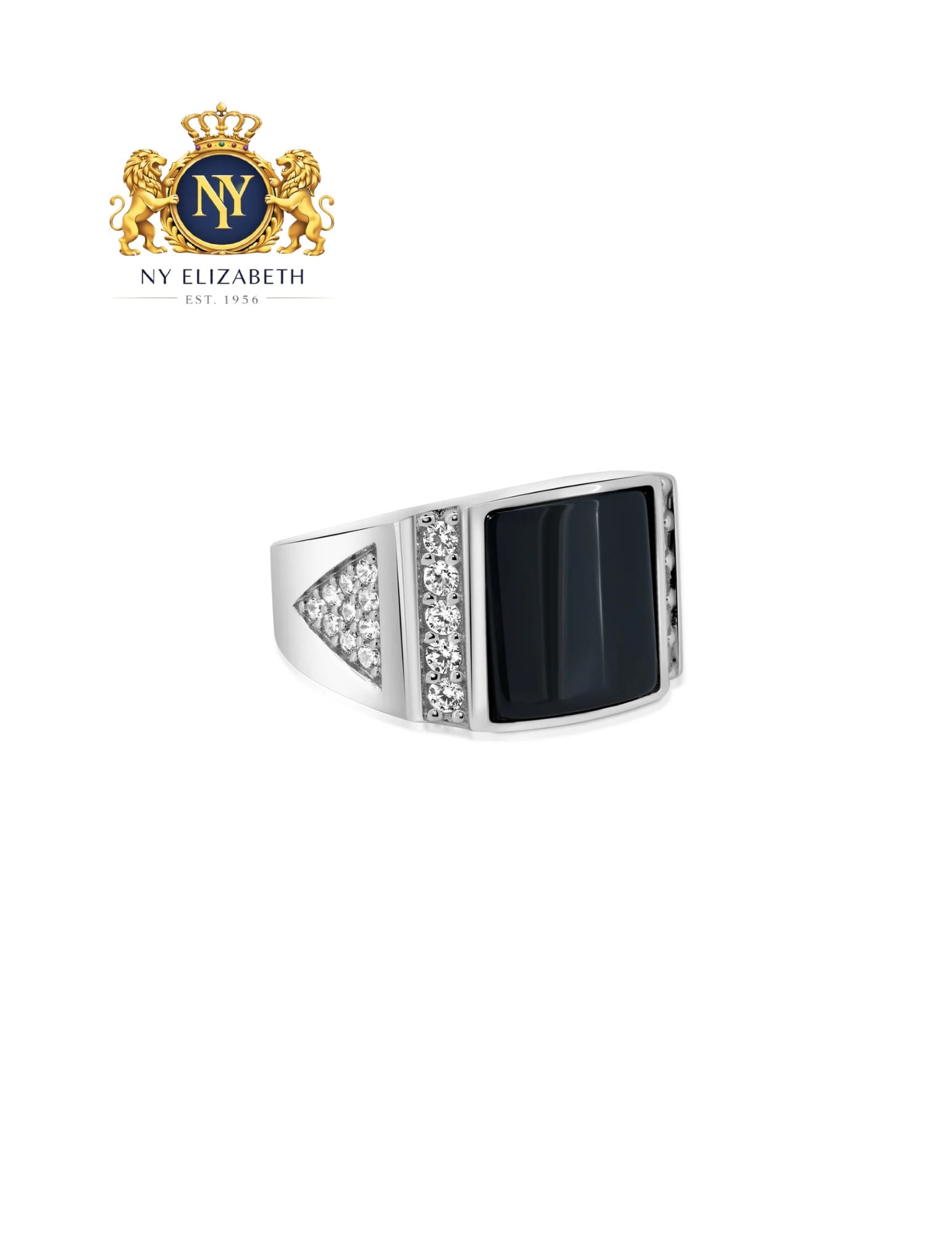 MEN'S STERLING 925 STERLING SILVER RHODIUM BLACK ONYX RING: Men's Sterling 925 Sterling Silver Rhodium Black Onyx CZ Ring Metal: 925 Sterling Silver Plating: Nickel Free Rhodium Plated Stone: Cubic Zirconia Stones / Black Onyx Ring Size:: 11 US Accessories: No