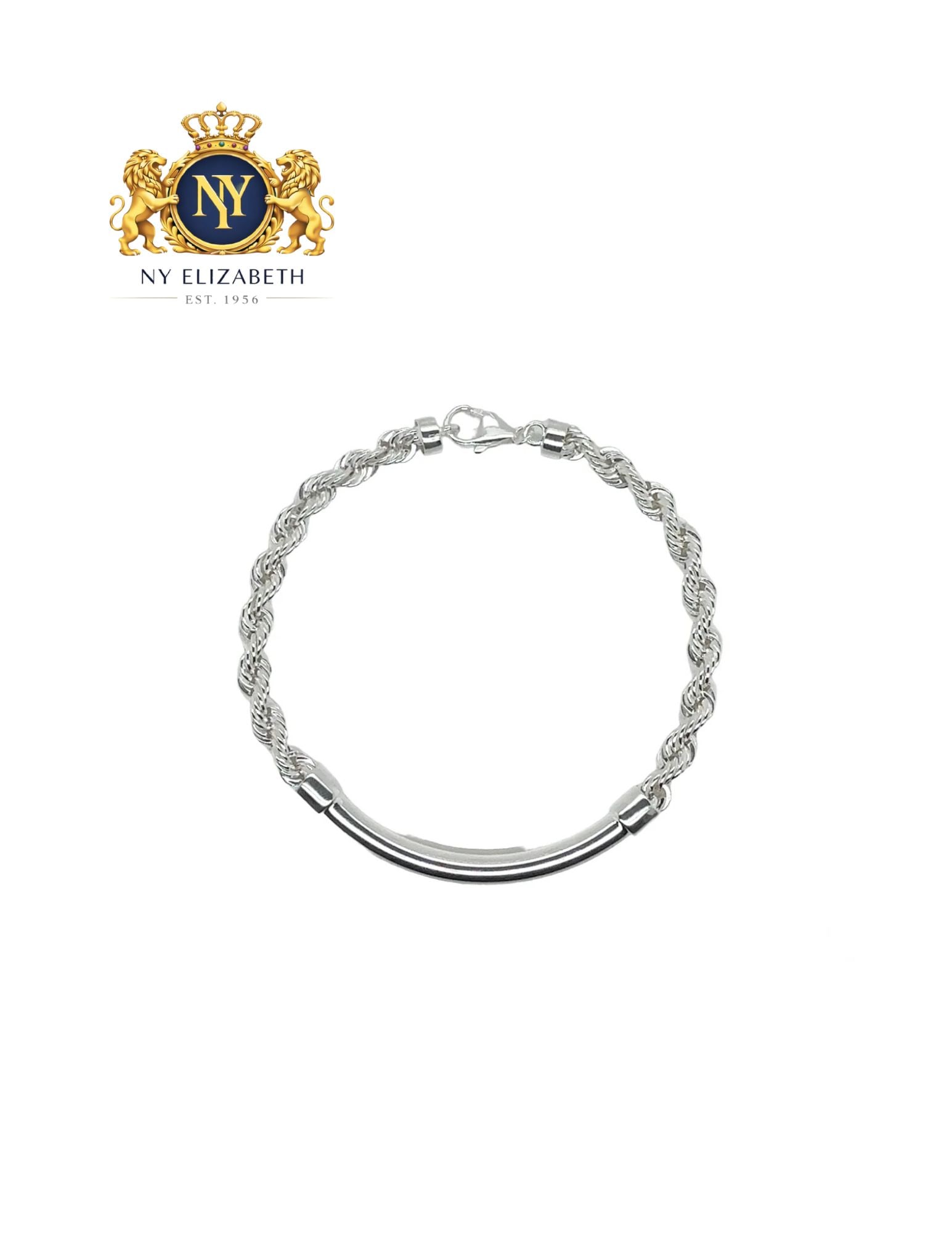 926 STERLING SILVER HOLLOW ROPE ROUND BAR BRACELET (1 of 2)