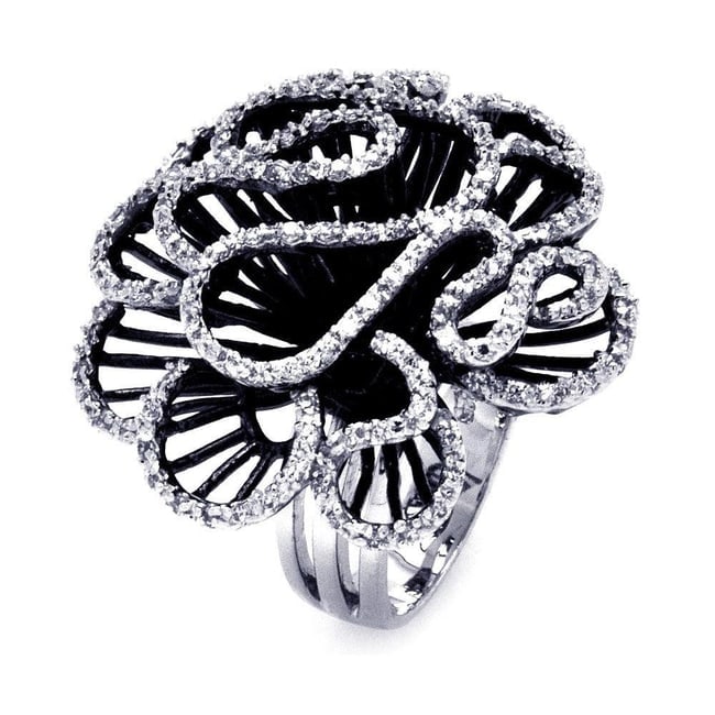 CLEARANCE - SILVER 925 RHODIUM AND BLACK RHODIUM PLATED 2 TONED RING: Clearance - Silver 925 Rhodium and Black Rhodium Plated 2 Toned CZ Ring Metal: 925 Sterling Silver Plating: Nickel Free Rhodium Plated Stone: CZ Stone Ring Size:: 8 US Accessories: None Notice: Whe