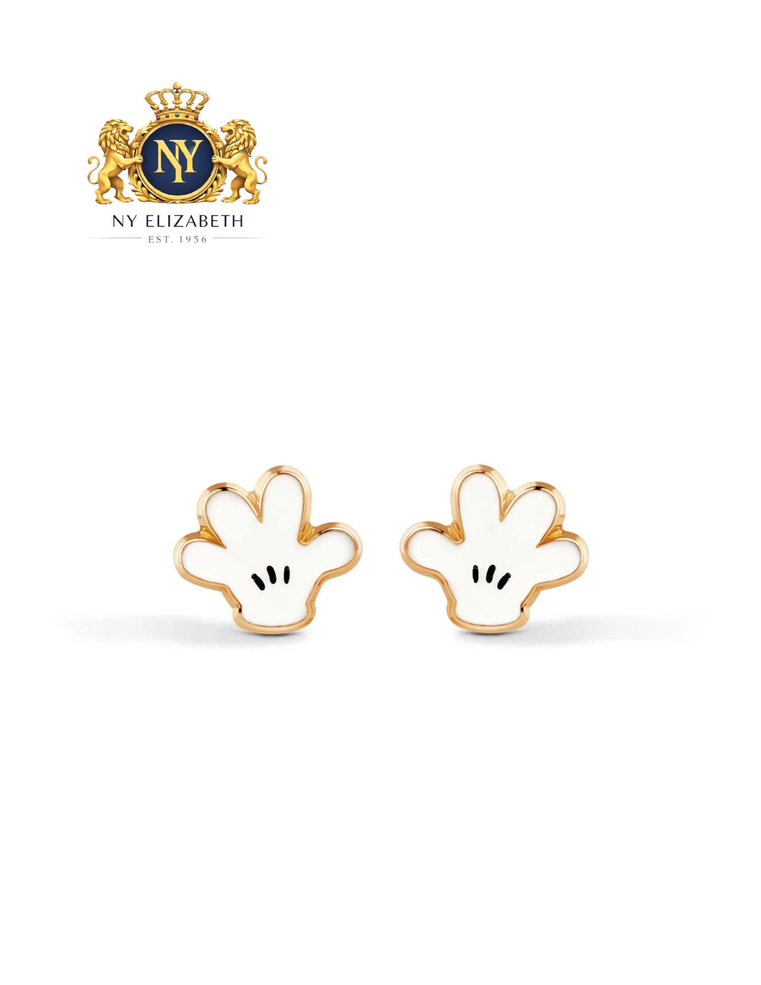 14 KARAT WHITE ENAMEL GLOVES SCREW BACK EARRINGS: 14 Karat White Enamel Gloves Screw Back Earrings Metal: 14k Gold Dimensions: 7.7mm x 6.8mm Weight: 0.22 grams Length: None Accessories: None Notice: When purchasing pre-owned goods, please refer to
