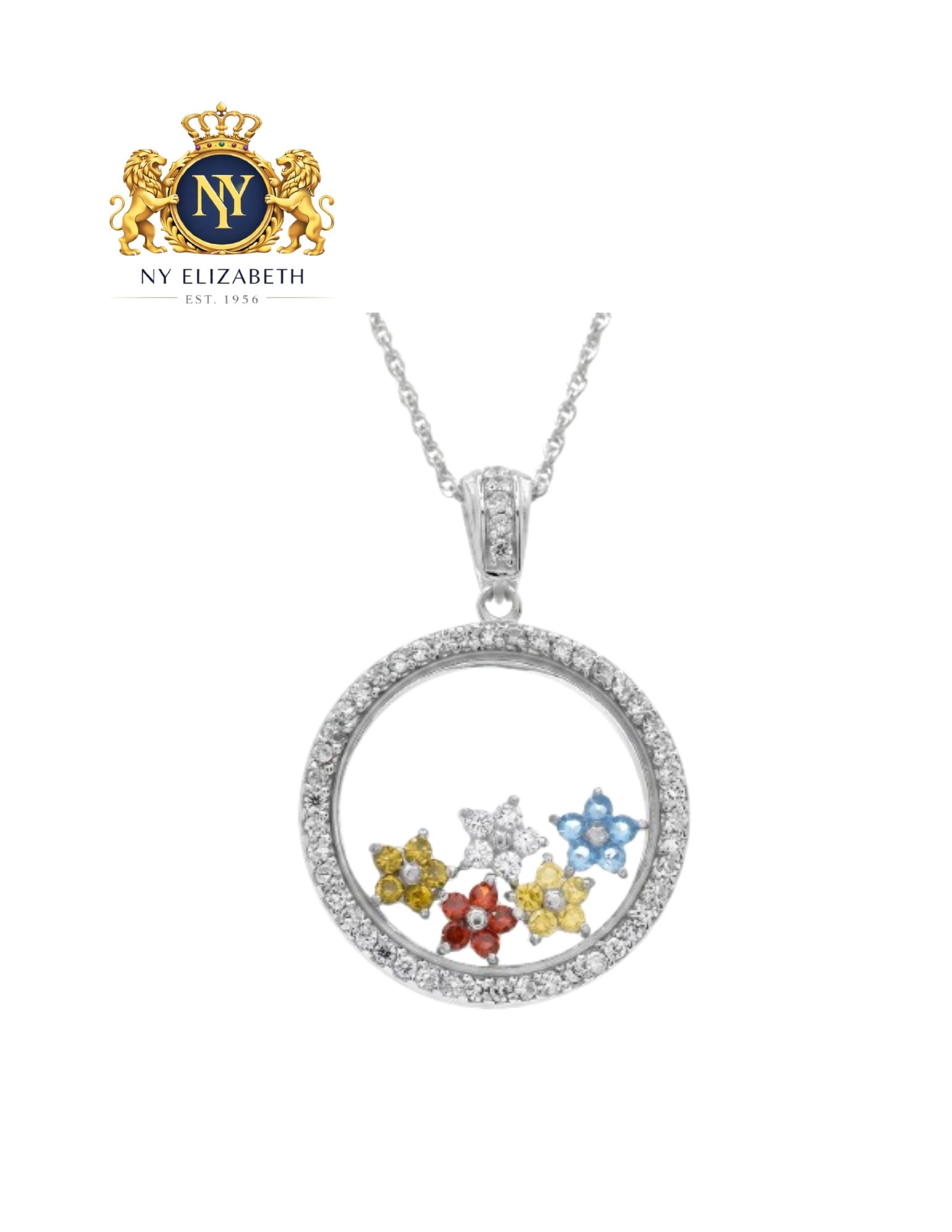 RHODIUM PLATED 925 STERLING SILVER PENDANT NECKLACE: Rhodium Plated 925 Sterling Silver CZ Pendant Necklace Metal: 925 Sterling Silver Plating: Nickel Free Rhodium Plated Stone: Cubic Zirconia Stones Dimensions: Pendant: 24mm Length: 16 + 2 Inches Exten