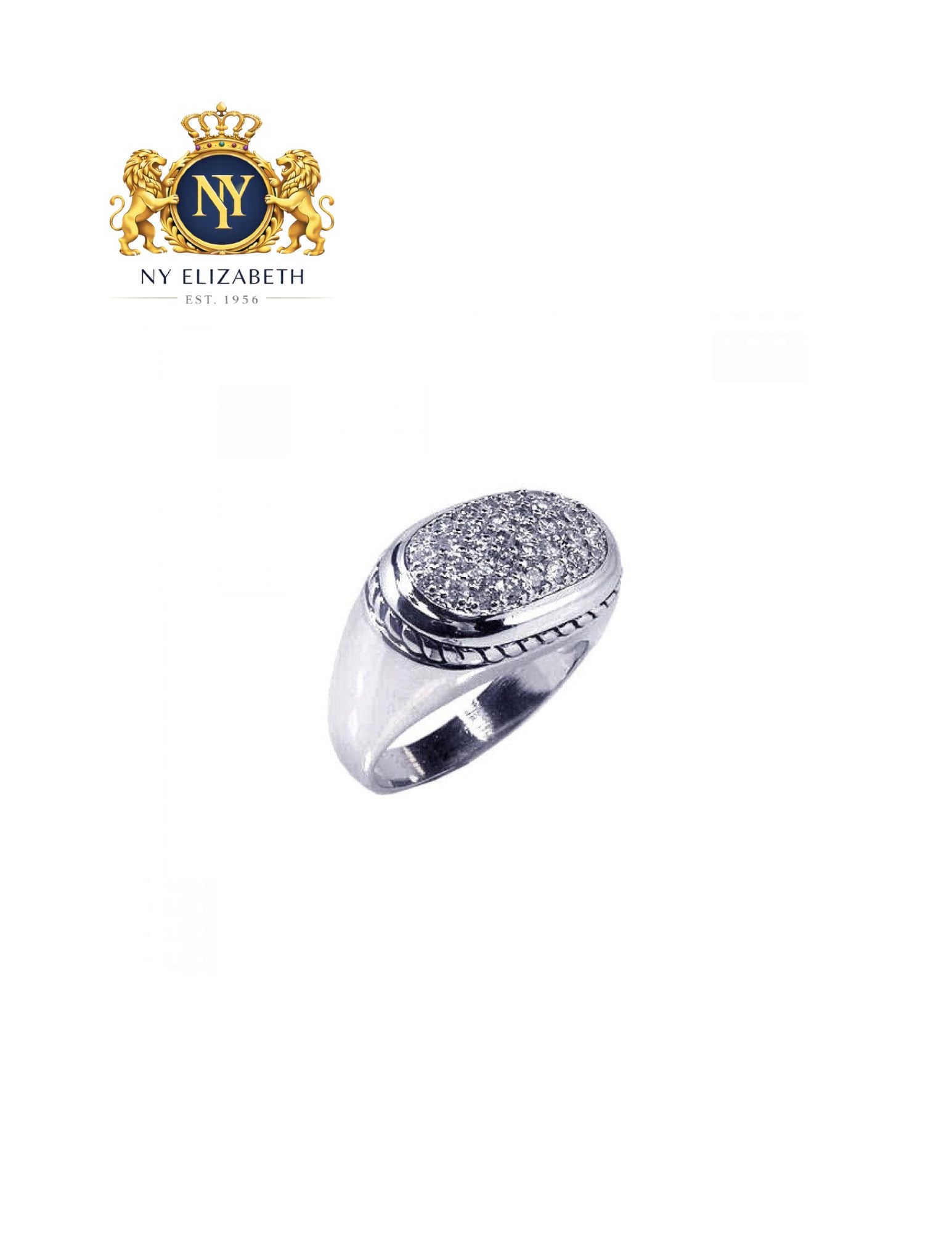 SILVER 925 RHODIUM PLATED MICRO PAVE CLEAR OVAL RING: Silver 925 Rhodium Plated Micro Pave Clear CZ Oval Ring Metal: 925 Sterling Silver Plating: Nickel Free Rhodium Plated Stone: Clear CZ Ring Size:: 6 US Accessories: None Notice: When purchasing pre