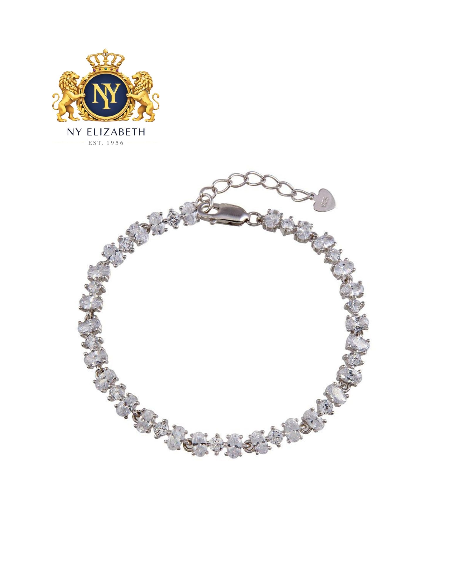 RHODIUM PLATED 925 STERLING SILVER TENNIS BRACELET: Rhodium Plated 925 Sterling Silver CZ Tennis Bracelet Metal: 925 Sterling Silver Plating: Nickel Free Rhodium Plated Stone: Cubic Zirconia Stones Length: 7-8 Inches Adjustable Accessories: None Not