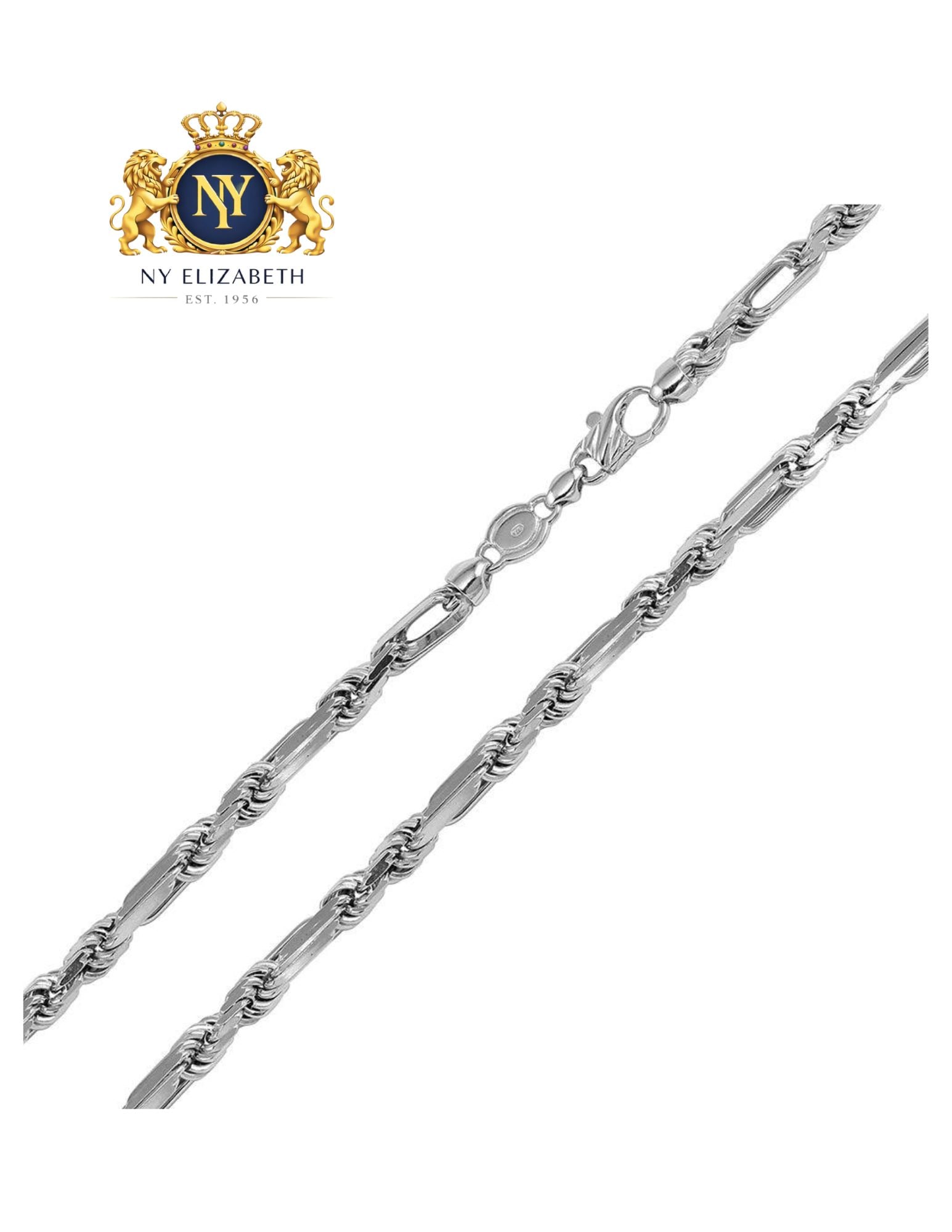 925 STERLING SILVER FIGAROPE MILANO CHAIN OR BRACELET: 925 Sterling Silver Figarope Milano Chain or Bracelet Metal: 925 Sterling Silver Plating: Rhodium Plated Weight: 89.1 grams Length: 26Inches Accessories: None Notice: When purchasing pre-owned good
