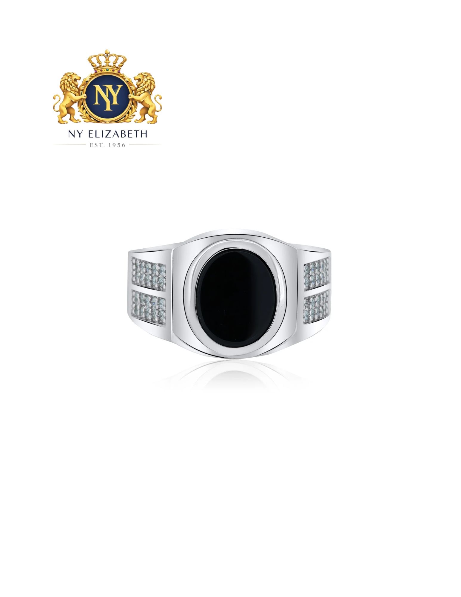 MEN'S STERLING 925 STERLING SILVER RHODIUM OVAL BLACK ONYX SHANK RING: Men's Sterling 925 Sterling Silver Rhodium Oval Black Onyx CZ Shank Ring Metal: 925 Sterling Silver Plating: Nickel Free Rhodium Plated Stone: Cubic Zirconia Stones / Black Onyx Ring Size:: 11 US Acce