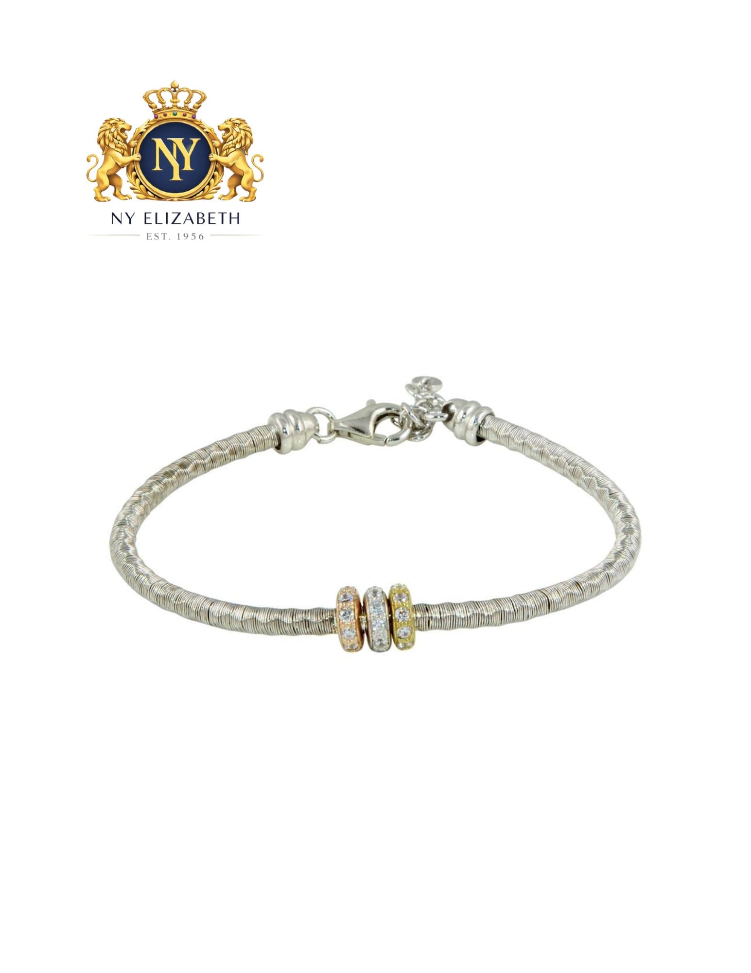 RHODIUM PLATED 925 STERLING SILVER THREE-TONE BEAD BRACELET WITH CZ: Rhodium Plated 925 Sterling Silver Three-Tone Bead Bracelet with CZ Metal: 925 Sterling Silver Plating: Rhodium Plated Length: None Accessories: None Notice: When purchasing pre-owned goods, please re