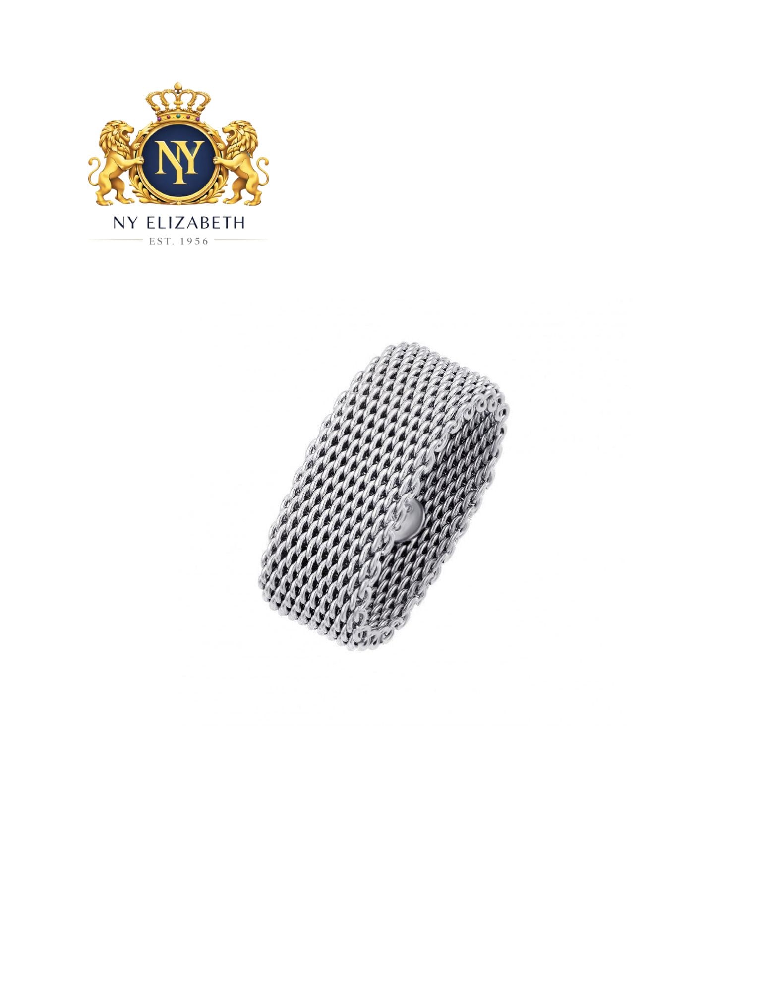 SILVER 925 RHODIUM PLATED CHAINMAIL RING: Silver 925 Rhodium Plated Chainmail Ring Metal: 925 Sterling Silver Plating: Nickel Free Rhodium Plated Ring Size:: 8 US Accessories: None Notice: When purchasing pre-owned goods, please refer to the 