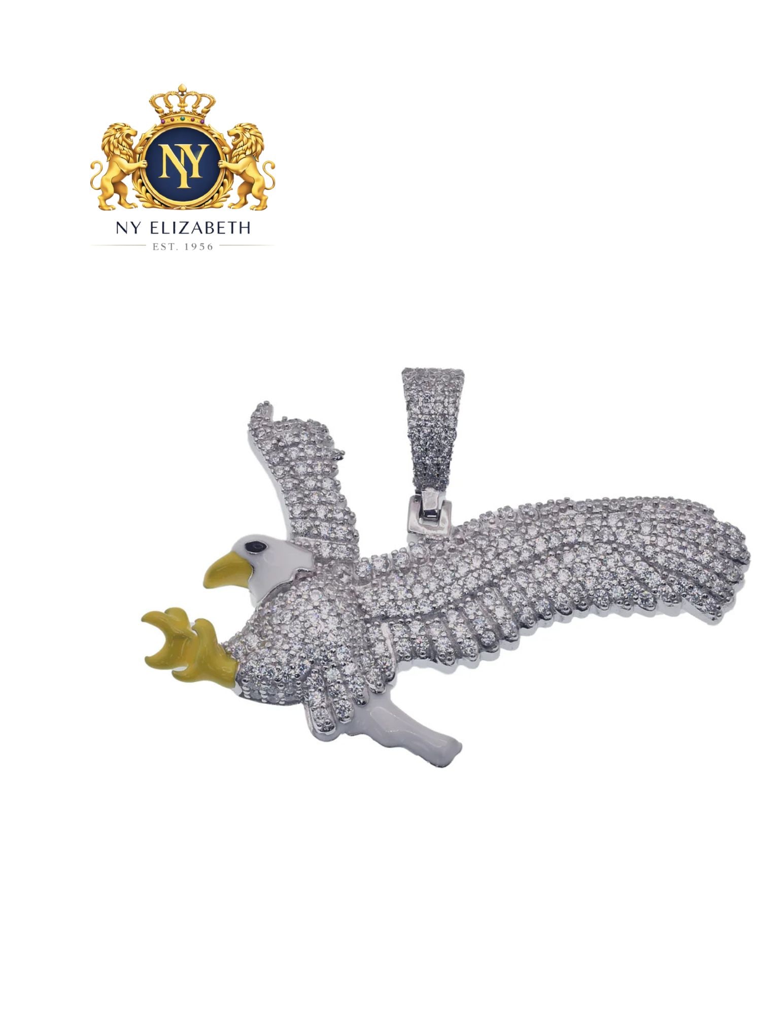 RHODIUM PLATED 925 STERLING SILVER PENDANT: Rhodium Plated 925 Sterling Silver Pendant Metal: 925 Sterling Silver Plating: Rhodium Plated Stone: Clear CZ Stones Dimensions: 51mm x 28mm Length: None Accessories: None Notice: When pur