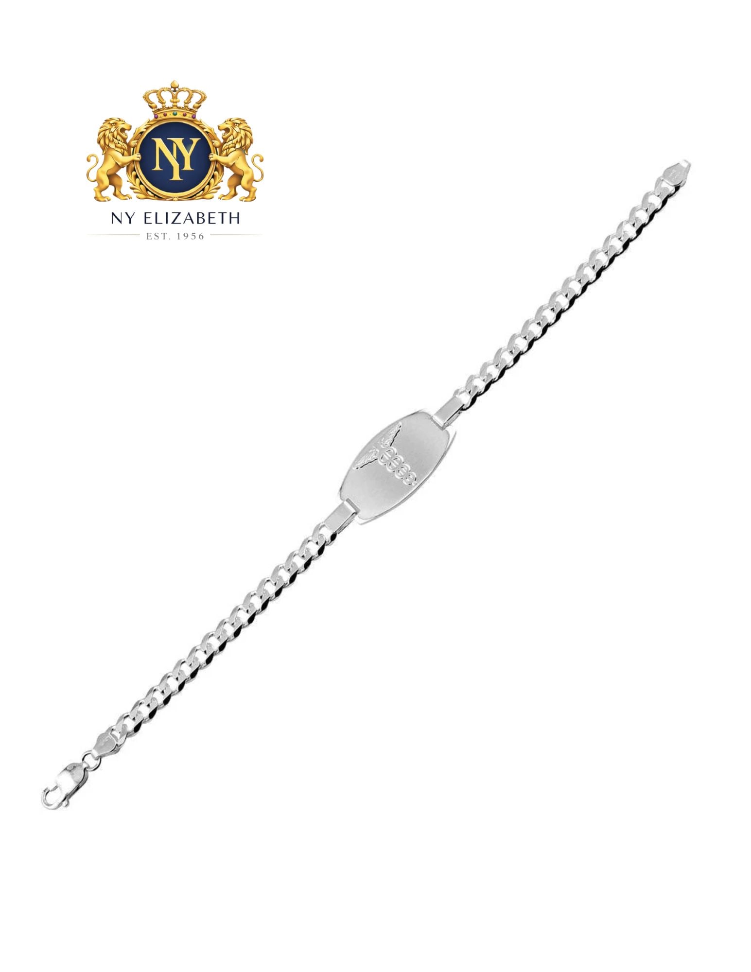 HIGH POLISHED 925 STERLING SILVERMEDIUM MEDICAL ID BRACELETS: High Polished 925 Sterling SilverMedium Medical ID Bracelets Metal: 925 Sterling Silver Plating: High Polished Weight: 16.6 grams Length: 9Inches Accessories: None Notice: When purchasing pre-owned
