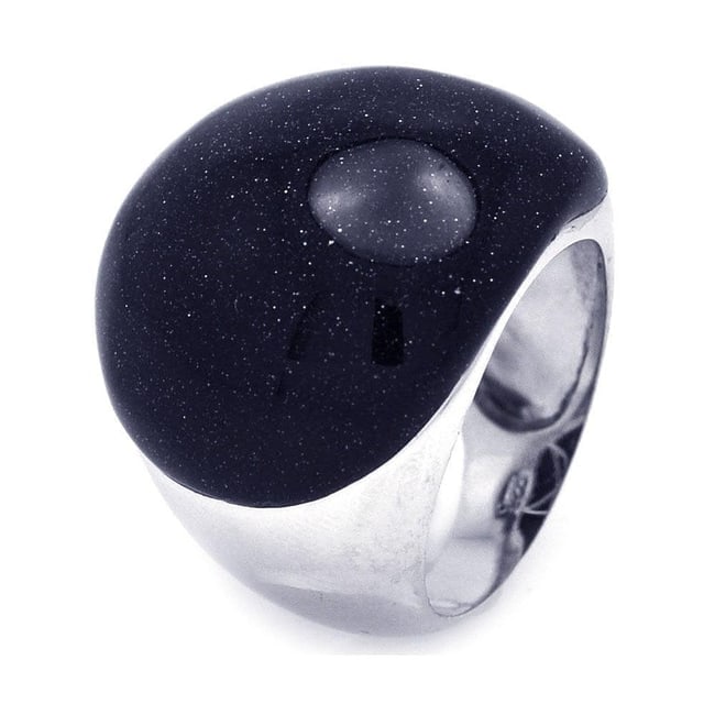 CLEARANCE-SILVER 925 RHODIUM PLATED BLACK QUARTZ DOME RING: Clearance-Silver 925 Rhodium Plated Black Quartz Dome Ring Metal: 927 Sterling Silver Plating: Nickel Free Rhodium Plated Stone: Moonstone Ring Size:: 7 US Accessories: None Notice: When purchasing