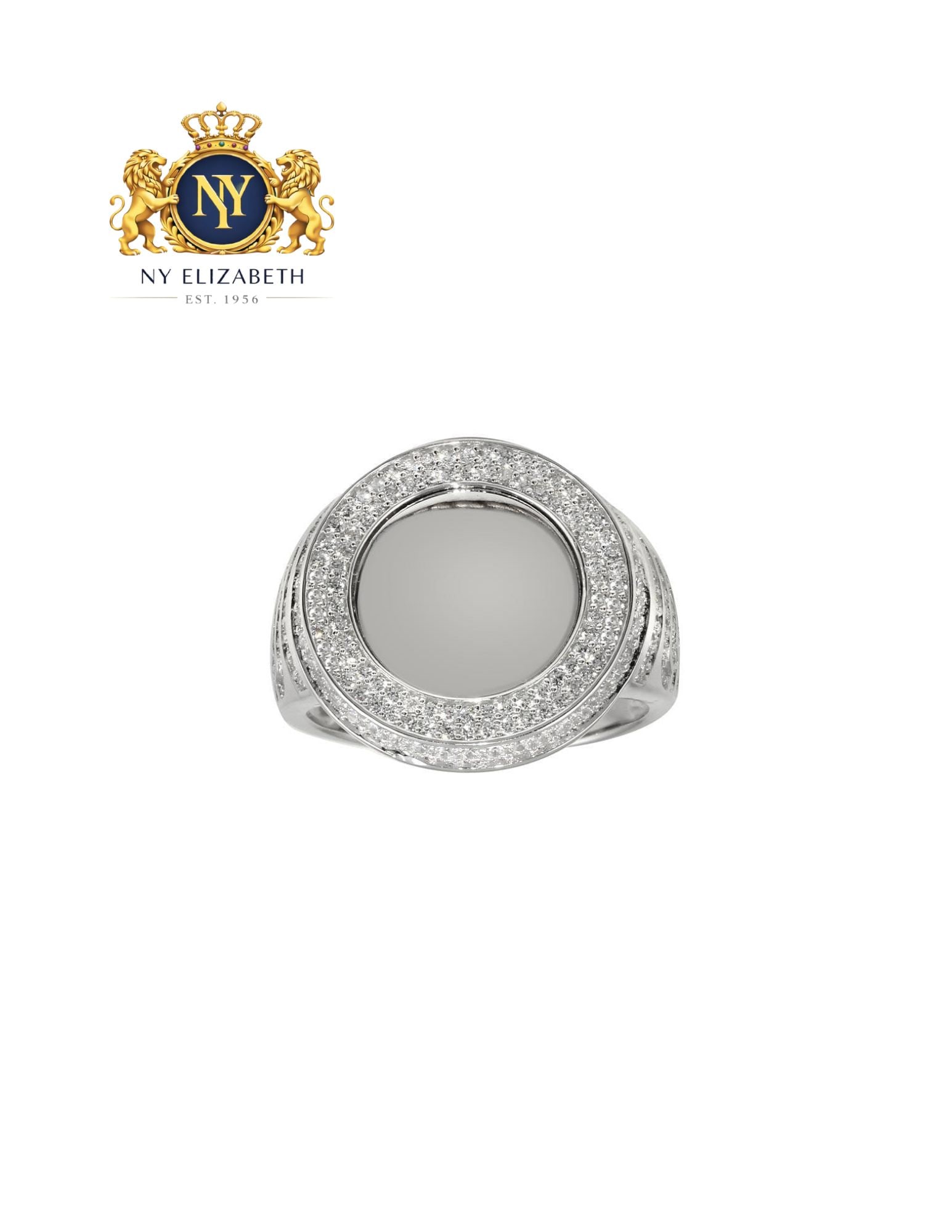 RHODIUM PLATED 925 STERLING SILVER ROUND MIRROR DISC RING: Rhodium Plated 925 Sterling Silver Round CZ Mirror Disc Ring Metal: 925 Sterling Silver Plating: Nickel Free Rhodium Plated Stone: Cubic Zirconia Stones Ring Size:: 9 US Accessories: None Notice: W