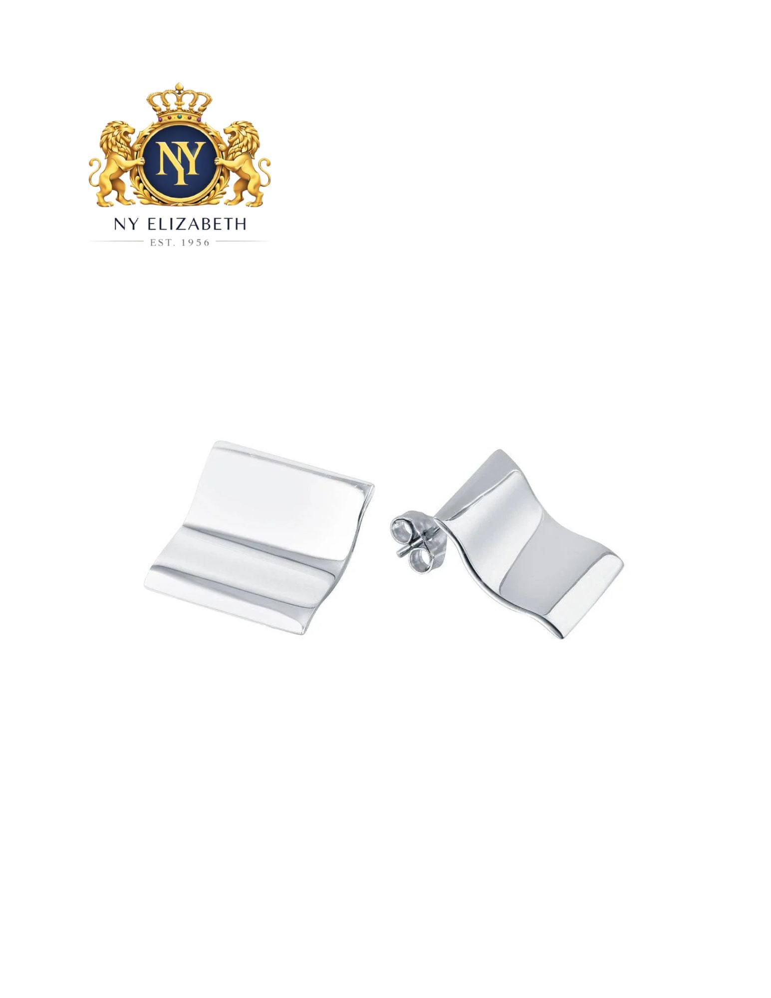 SILVER 925 RHODIUM PLATED WAVY SQUARE STUD EARRINGS: Silver 925 Rhodium Plated Wavy Square Stud Earrings Metal: 925 Sterling Silver Plating: Nickel Free Rhodium Plated Dimensions: 17mm x 17mm Length: None Accessories: None Notice: When purchasing pre