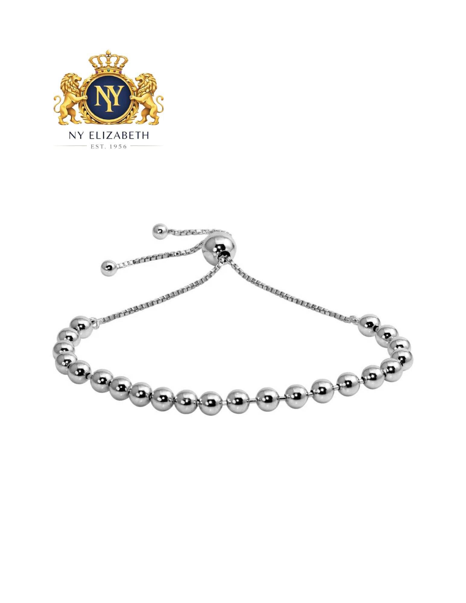 RHODIUM PLATED 925 STERLING SILVER BEADED LARIAT BRACELET: Rhodium Plated 925 Sterling Silver Beaded Lariat Bracelet Metal: 925 Sterling Silver Plating: Nickel Free Rhodium Plated Dimensions: 4.1mm Length: None Accessories: None Notice: When purchasing pre