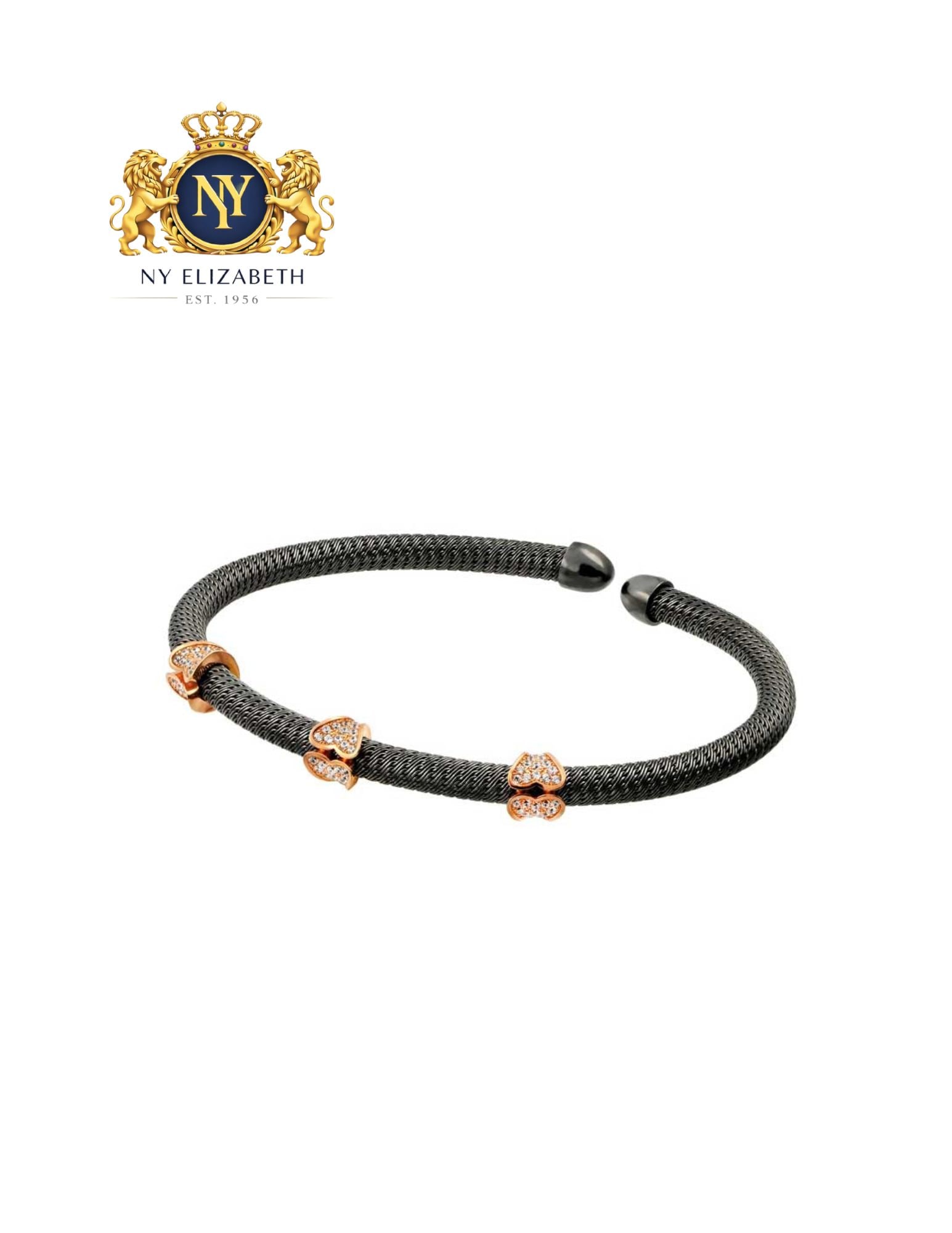 SILVER 925 BLACK RHODIUM AND ROSE GOLD PLATED BRACELET: Silver 925 Black Rhodium and Rose Gold Plated CZ Bracelet Metal: 925 Sterling Silver Plating: Black Rhodium and Rose Gold Plated Stone: Cubic Zirconia Stones Length: None Accessories: None Notice:
