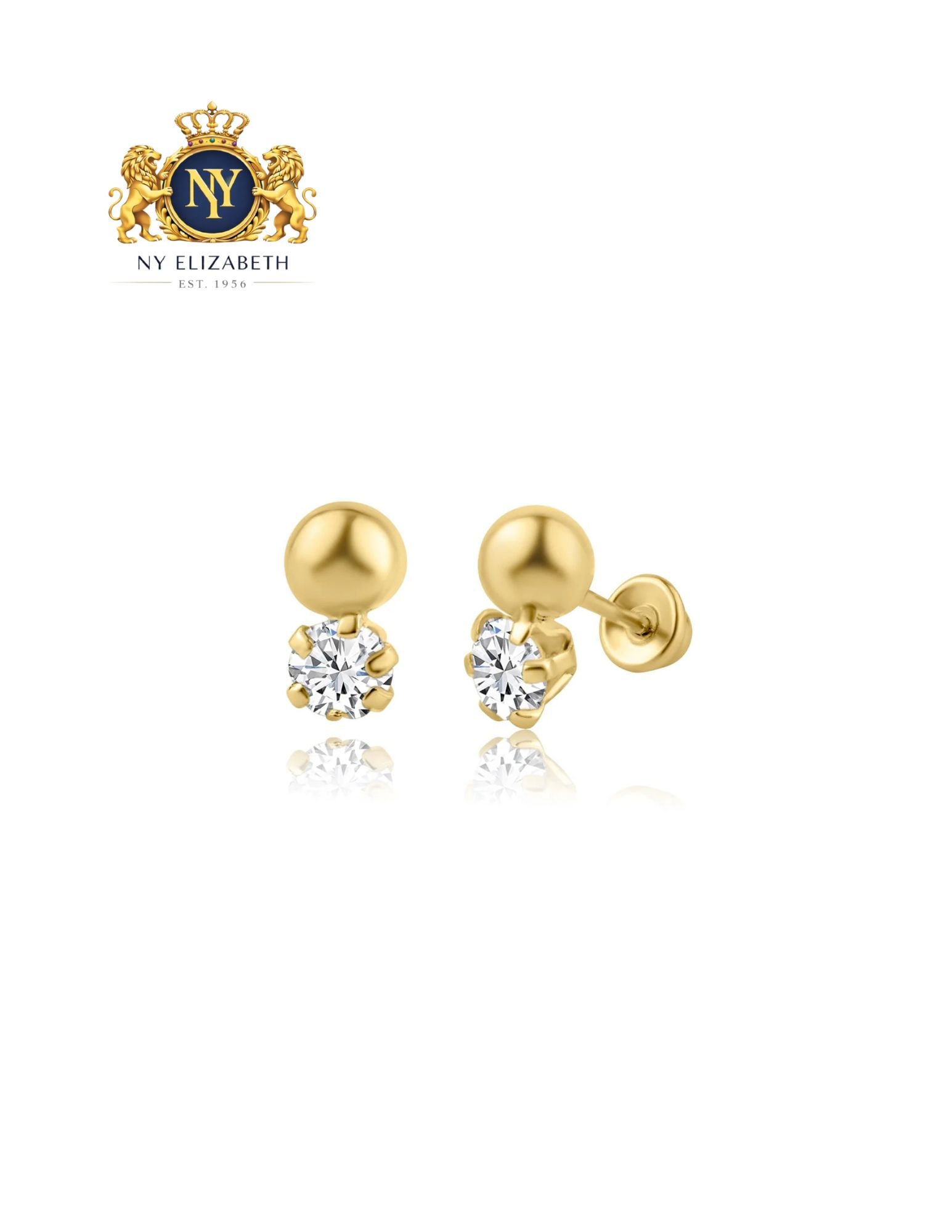 14 KARAT YELLOW GOLD ROUND SCREW BACK EARRING: 14 Karat Yellow Gold Round CZ Screw Back Earring Metal: 14k Gold Dimensions: 7mm x 11mm Length: None Accessories: None Notice: When purchasing pre-owned goods, please refer to the photos of the items 