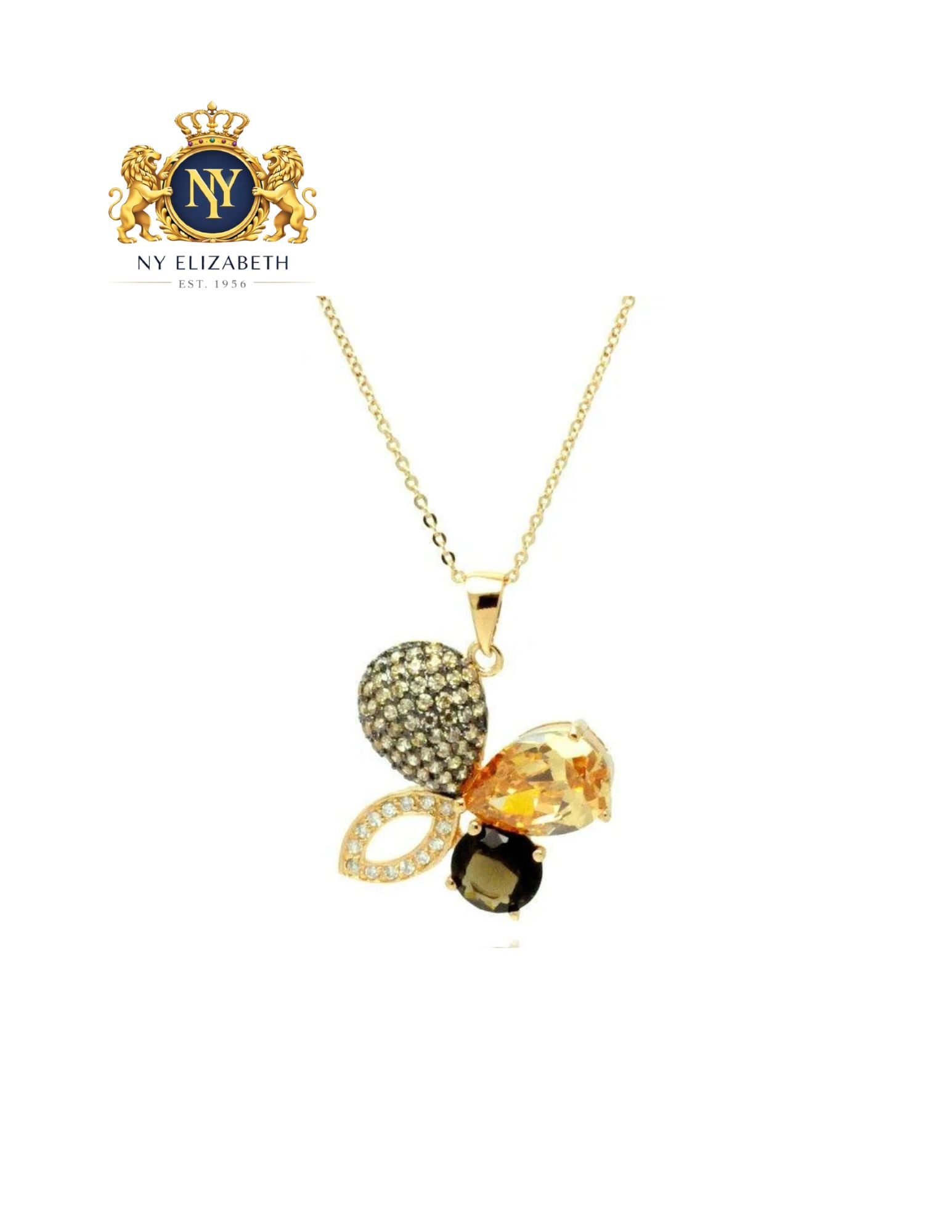 SILVER 925 GOLD PLATED FLOWER NECKLACE: Silver 925 Gold Plated Flower CZ Necklace Metal: 925 Sterling Silver Plating: Nickel Free Rhodium Plated Stone: 50 Cubic Zirconia Stones Length: None Accessories: None Notice: When purchasing pre-o