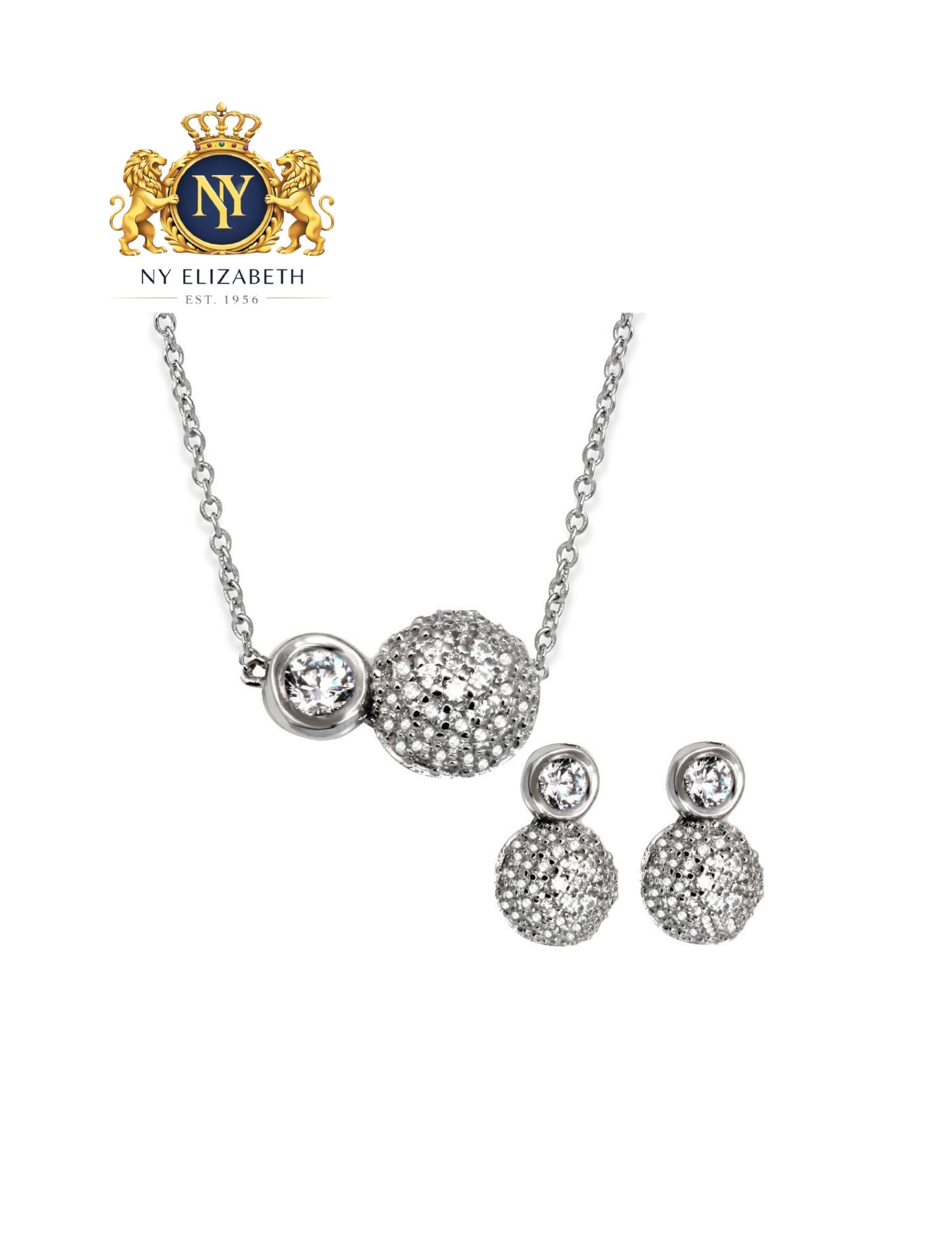 RHODIUM PLATED 925 STERLING SILVER HALF ROUND SET: Rhodium Plated 925 Sterling Silver Half Round CZ Set Metal: 925 Sterling Silver Plating: Nickel Free Rhodium Plated Stone: CZ Stone Dimensions: Necklace - 13mm x 8mm I Earring - 13mm x 7mm Weight: