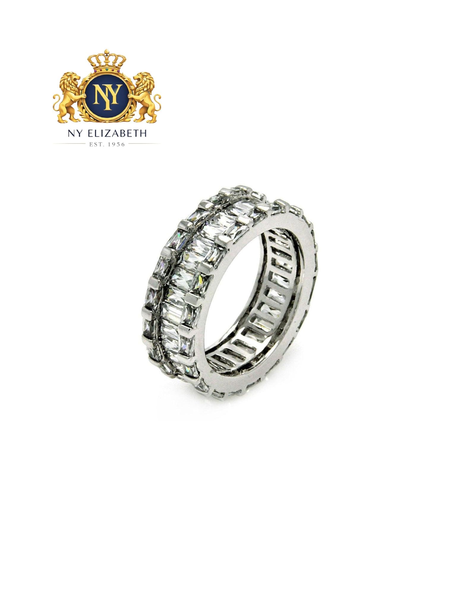 SILVER 925 RHODIUM PLATED CLEAR CHANNEL SET RING: Silver 925 Rhodium Plated Clear Channel Set CZ Ring Metal: 925 Sterling Silver Plating: Nickle Free Rhodium Plated Stone: Cubic Zirconia Stones Ring Size:: 5 US Accessories: None Notice: When purch