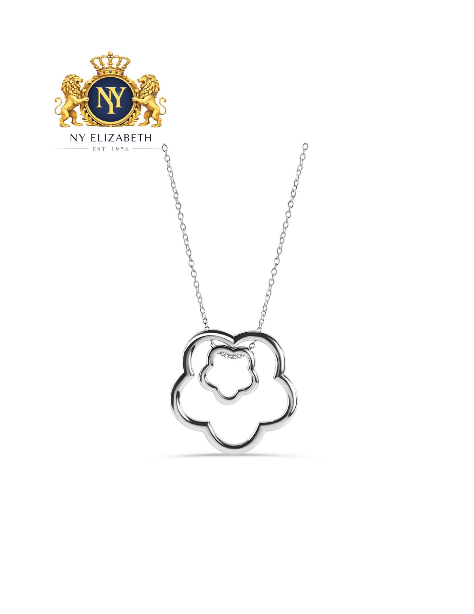 RHODIUM PLATED 925 STERLING SILVER PENDANT ADJUSTABLE NECKLACE: Rhodium Plated 925 Sterling Silver Pendant Adjustable Necklace Metal: 925 Sterling Silver Plating: Rhodium Plated Dimensions: Outer 27.8mm | Inner 13.24mm Length: 16Inches + 2Inches extension Accessor