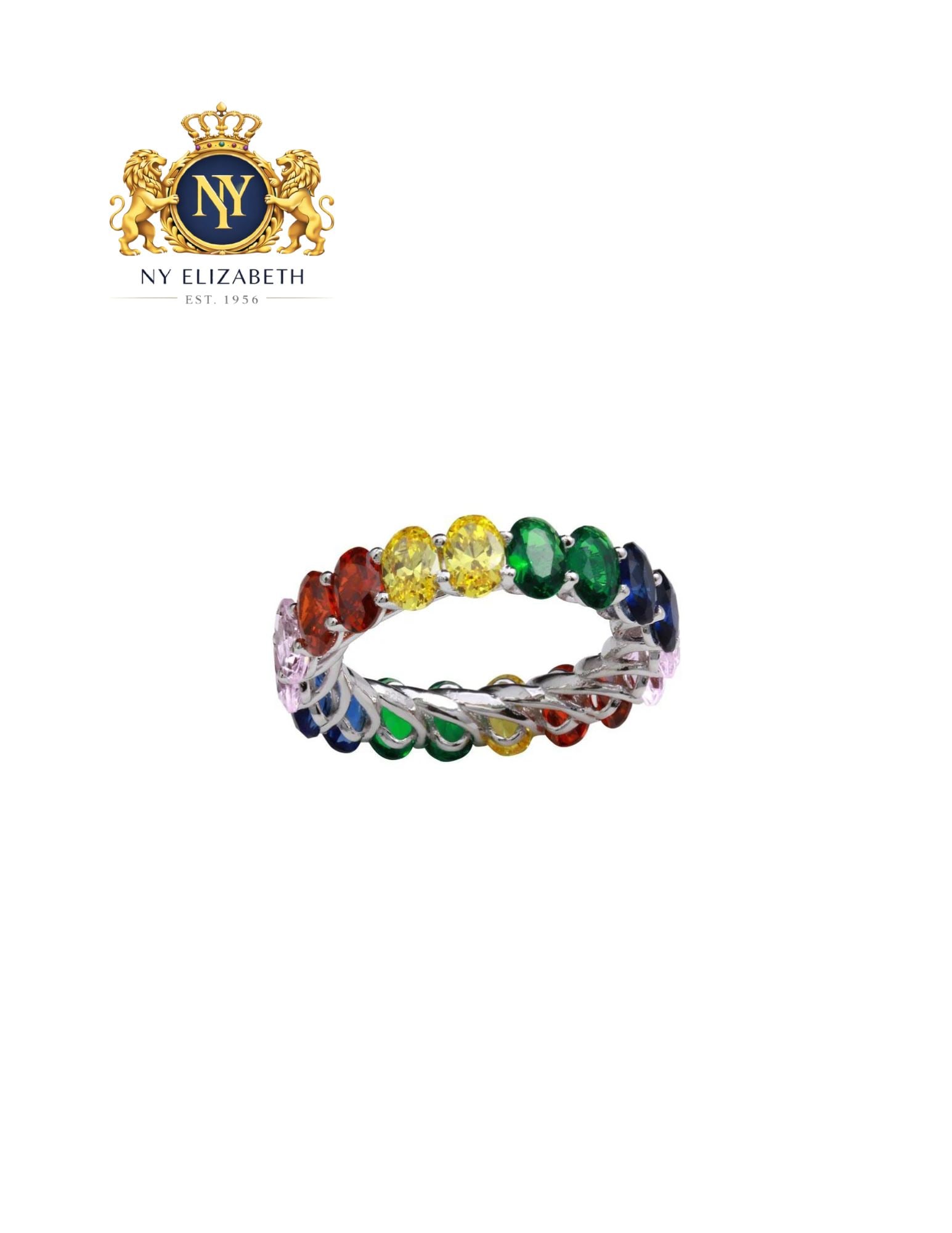 RHODIUM PLATED 925 STERLING SILVER MULTI-COLORED RING: Rhodium Plated 925 Sterling Silver Multi-Colored CZ Ring Metal: 925 Sterling Silver Plating: Nickel Free Rhodium Plated Stone: Cubic Zirconia Stones Ring Size:: 5 US Accessories: None Notice: When