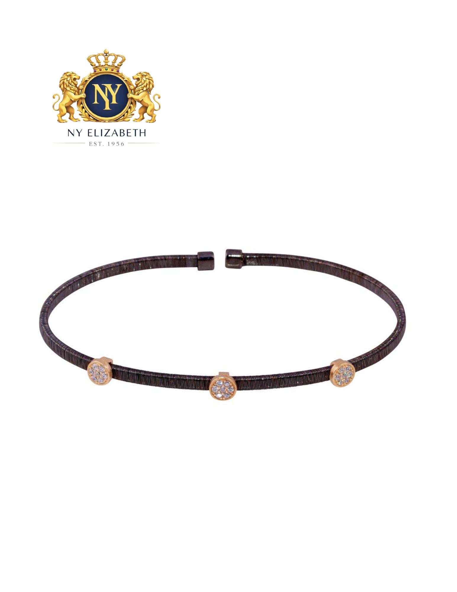 BLACK RHODIUM PLATED 925 STERLING SILVER THREE ROSE GOLD (1 of 3)