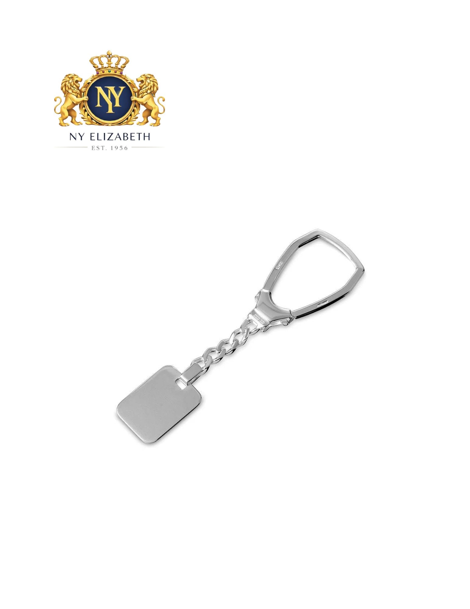 SILVER 925 HIGH POLISHED RECTANGLE KEY CHAIN: Silver 925 High Polished Rectangle Key Chain Metal: 925 Sterling Silver Plating: Non-Plating High Polished Weight: 12.40 Grams Length: 3.5 Inches Accessories: None Notice: When purchasing pre-owned