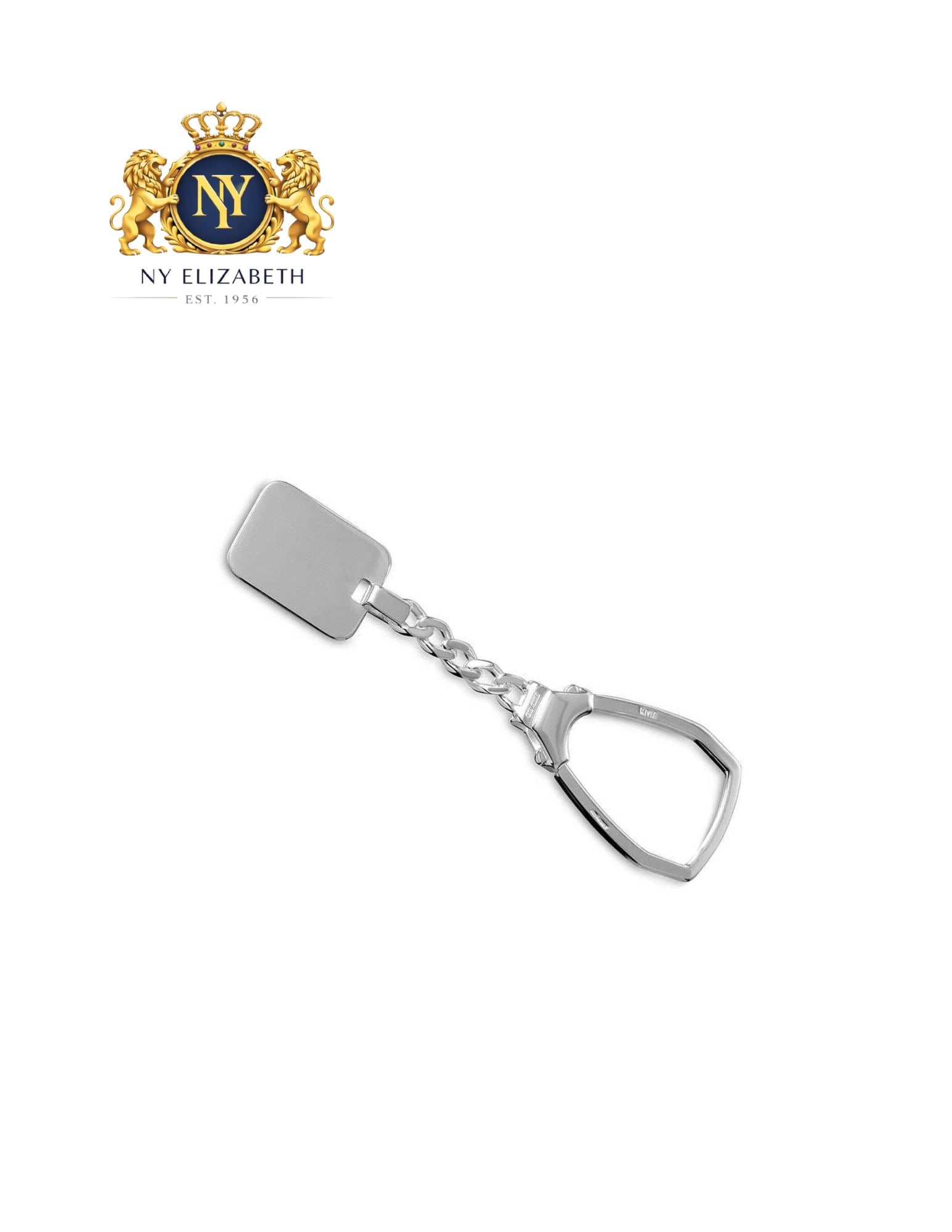 SILVER 925 HIGH POLISHED RECTANGLE KEY CHAIN - 2