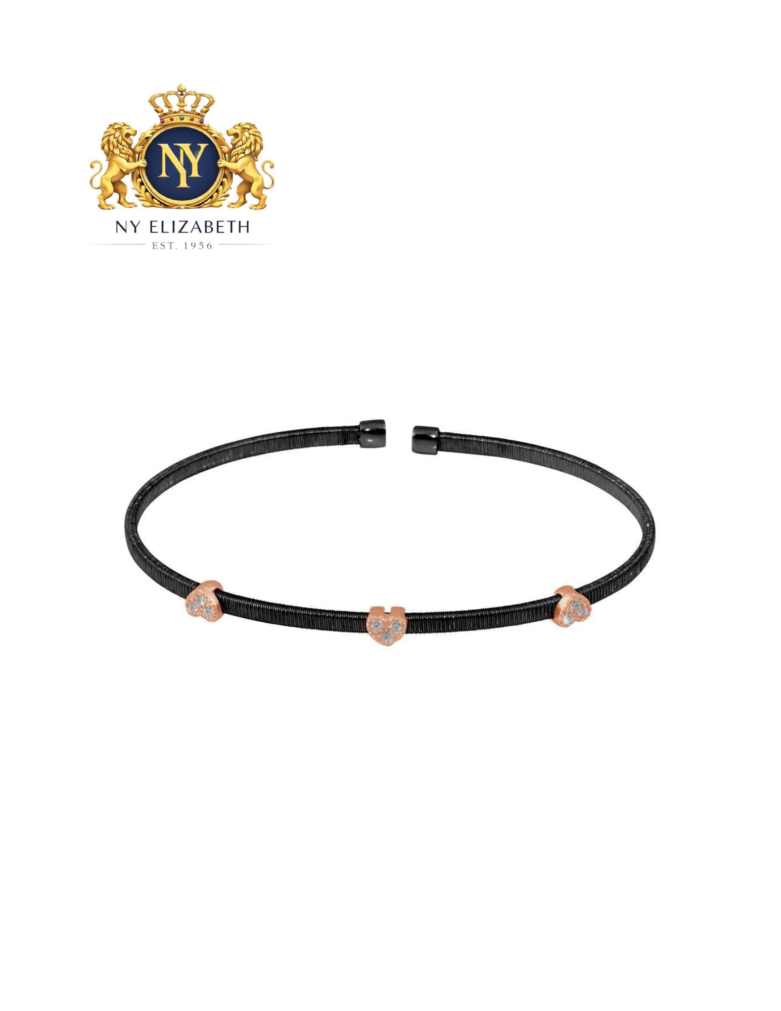 BLACK RHODIUM PLATED 925 STERLING SILVER THREE ROSE GOLD (1 of 3)